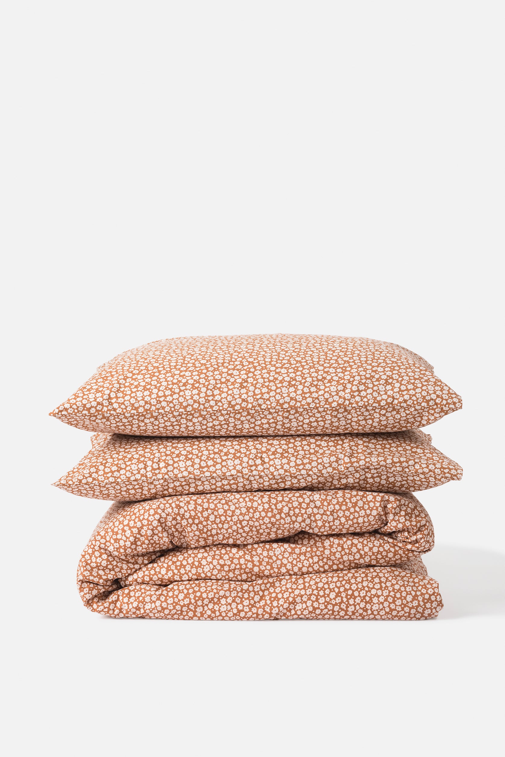 Forget Me Not Organic Cotton Duvet Cover Toffee/Nougat / Queen