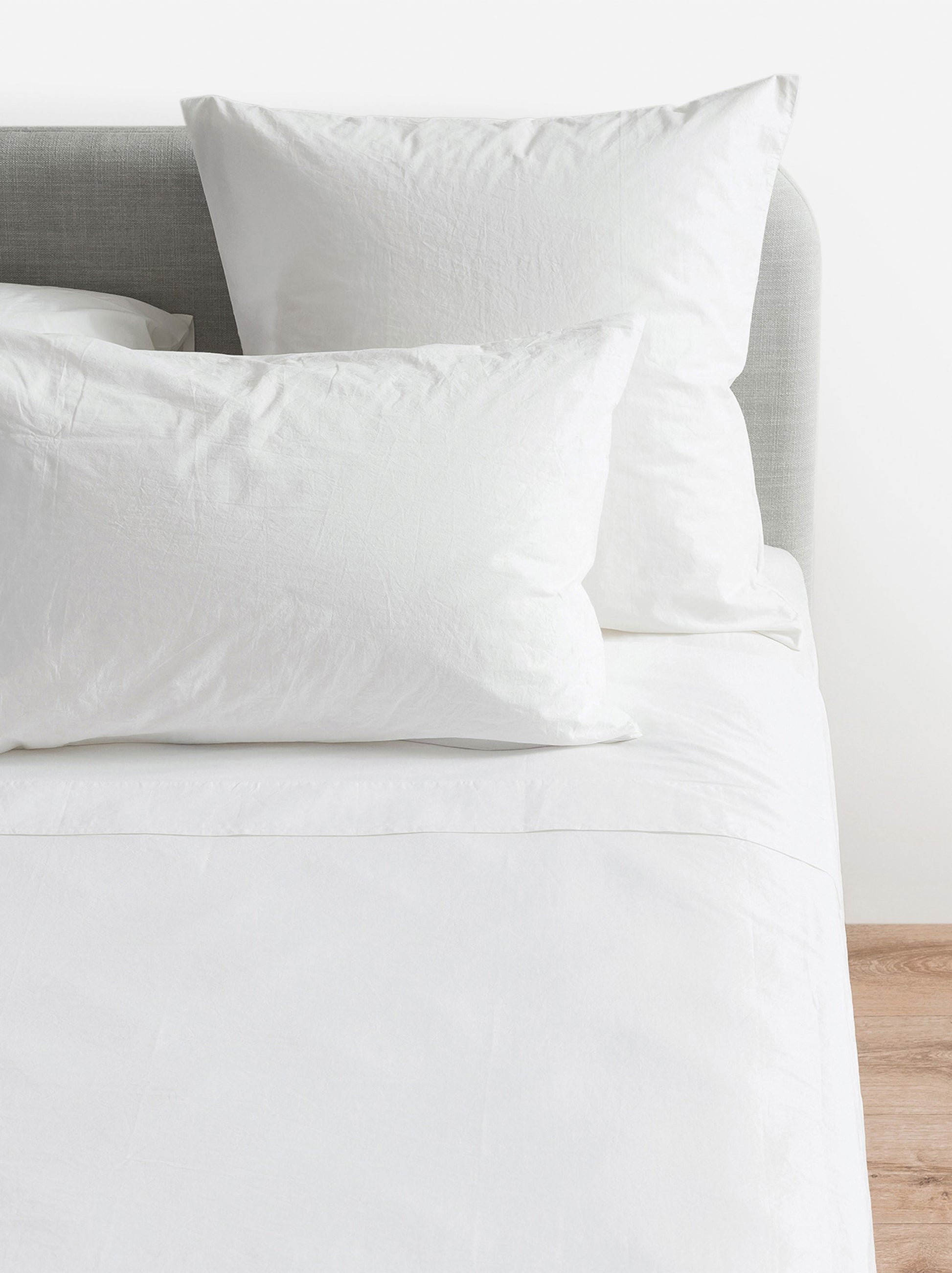 Washed Egyptian Cotton Fitted Sheet White / Long Single