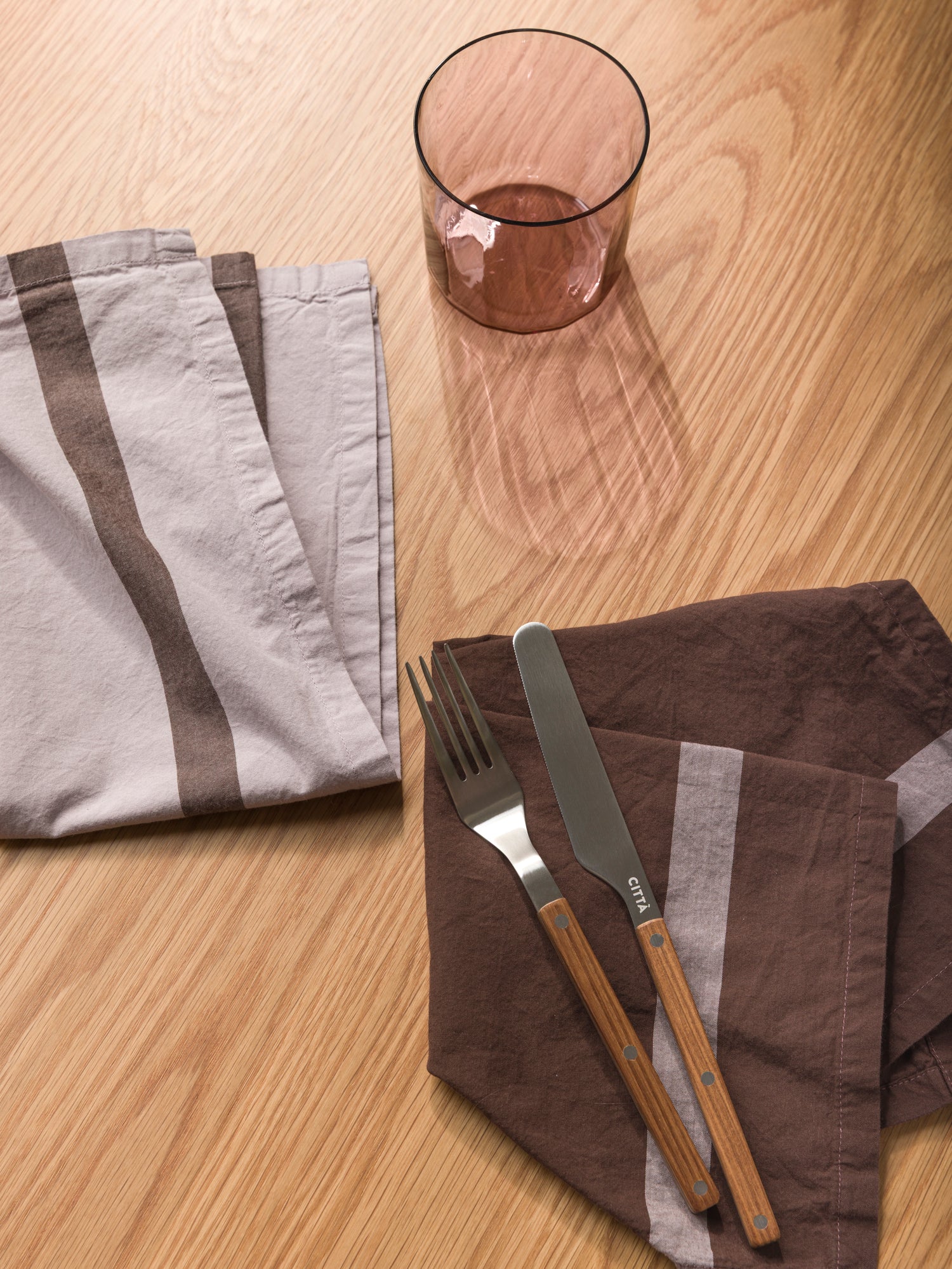 Duo Napkin Rye/Pansy / 45x45