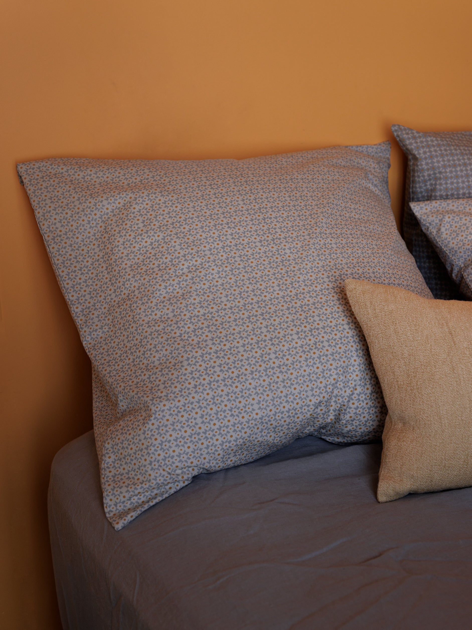 Porto Organic Cotton Euro Pillowcase Cloud/Pumpkin / European Pillowcase