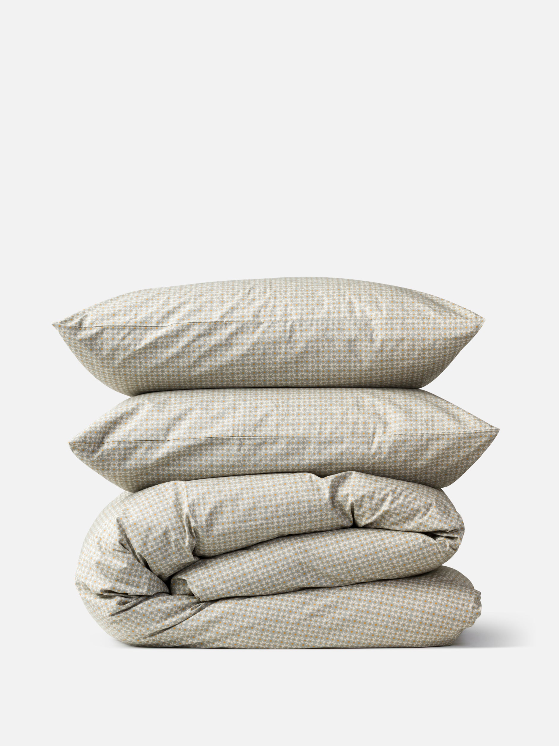 Porto Organic Cotton Duvet Cover Cloud/Pumpkin / King