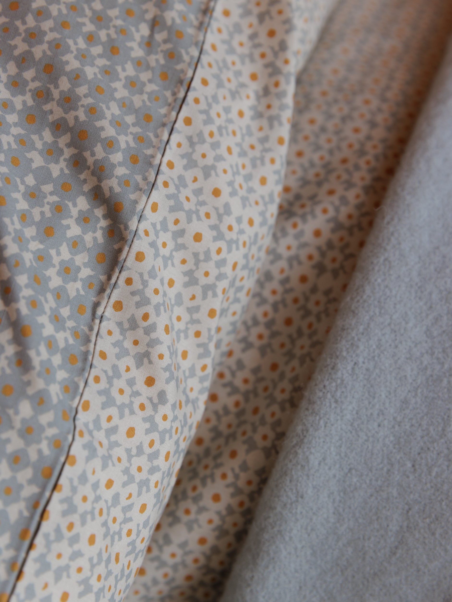 Porto Organic Cotton Duvet Cover Cloud/Pumpkin / King