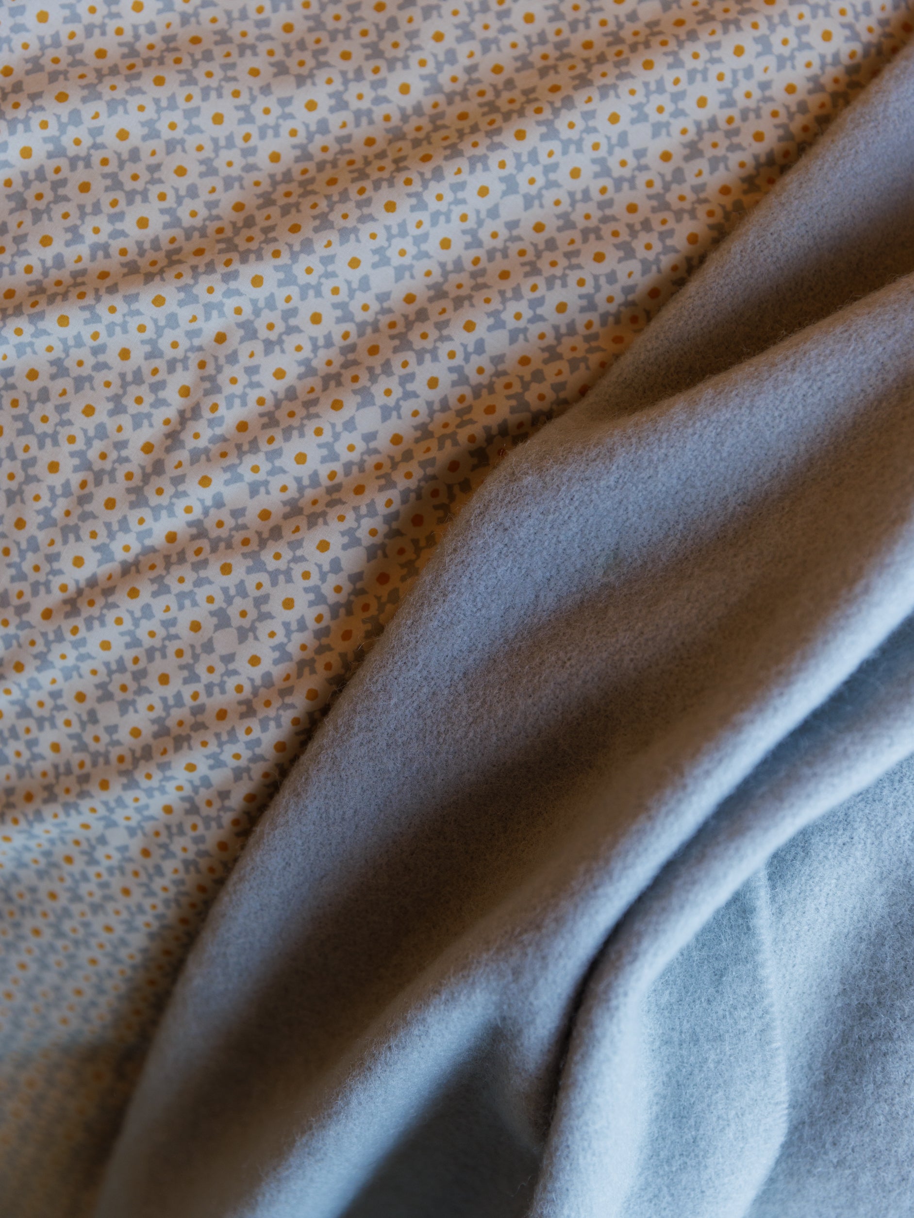 Porto Organic Cotton Duvet Cover Cloud/Pumpkin / Queen