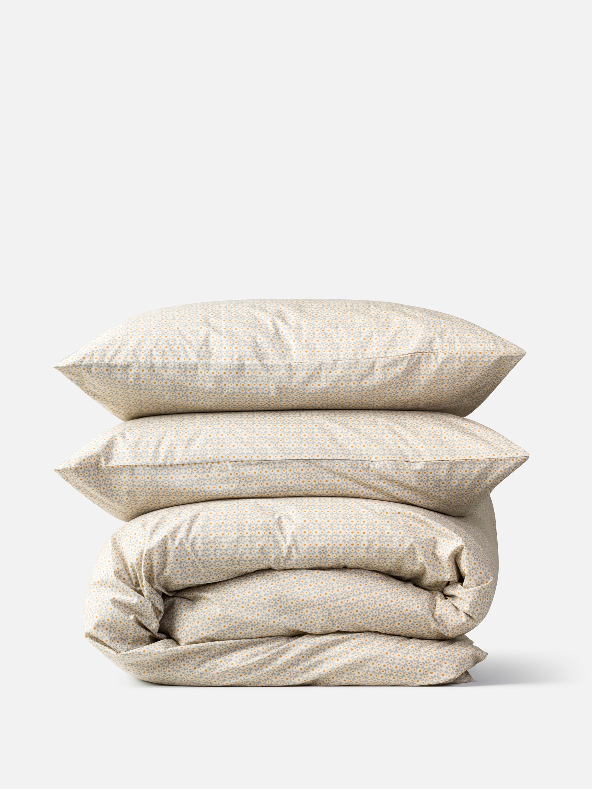Porto Organic Cotton Duvet Cover Cloud/Pumpkin / Super King
