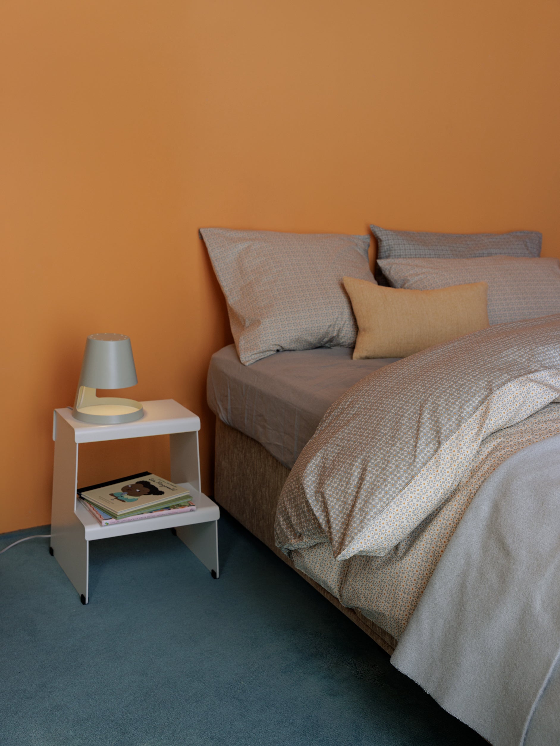 Porto Organic Cotton Duvet Cover Cloud/Pumpkin / Super King