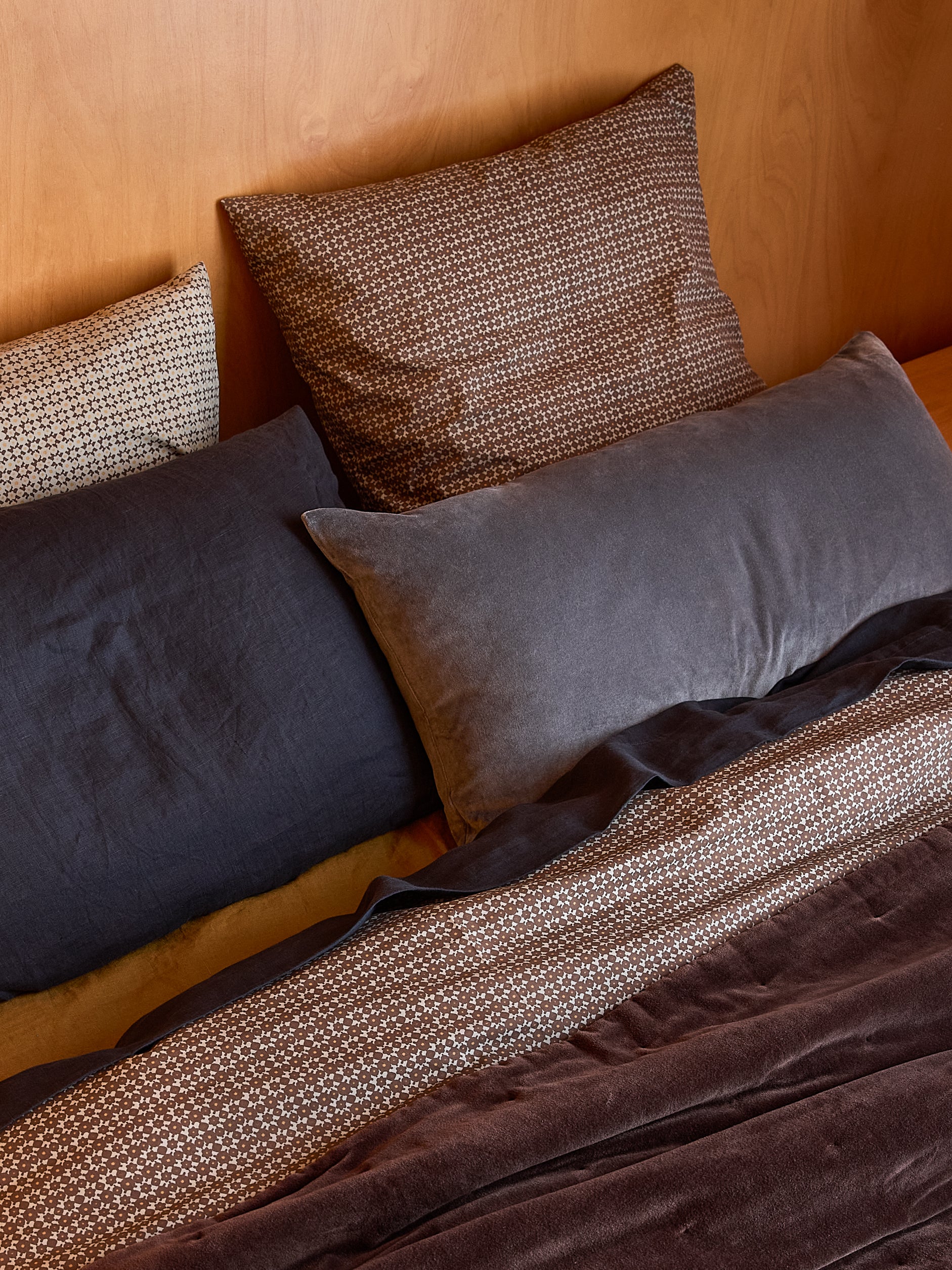 Porto Organic Cotton Euro Pillowcase Cocoa/Miso / European Pillowcase