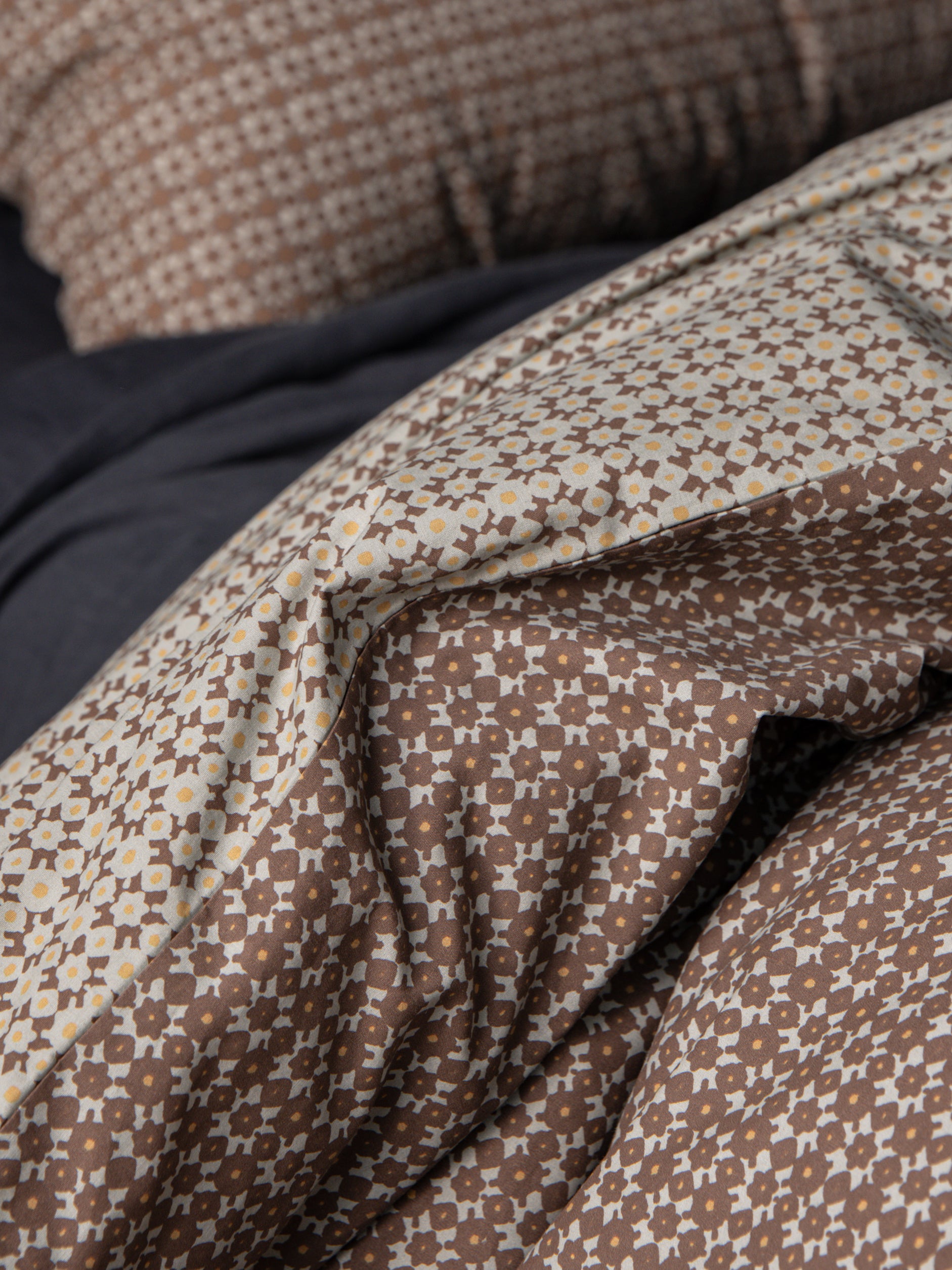 Porto Organic Cotton Duvet Cover Cocoa/Miso / King Single/Double