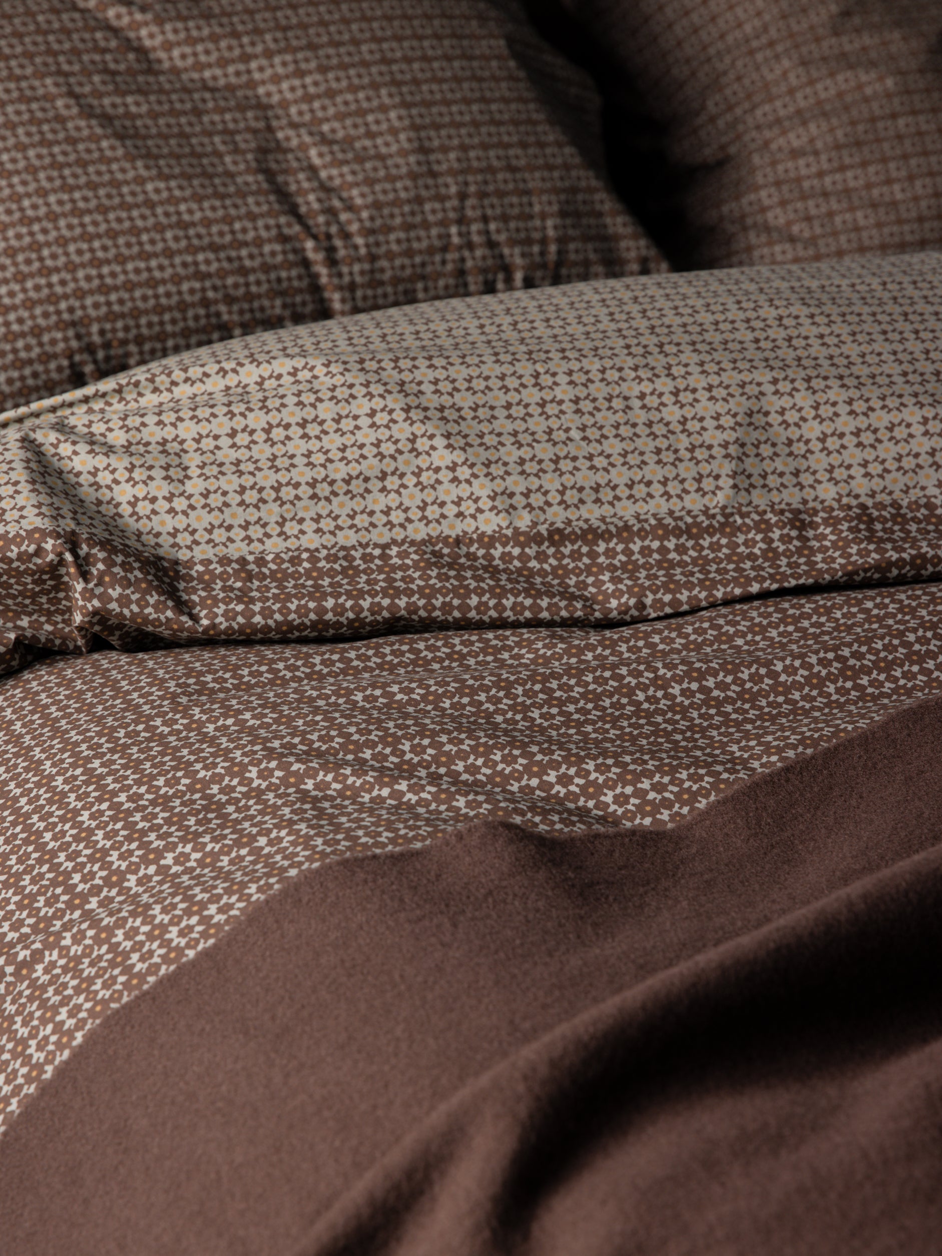 Porto Organic Cotton Duvet Cover Cocoa/Miso / King