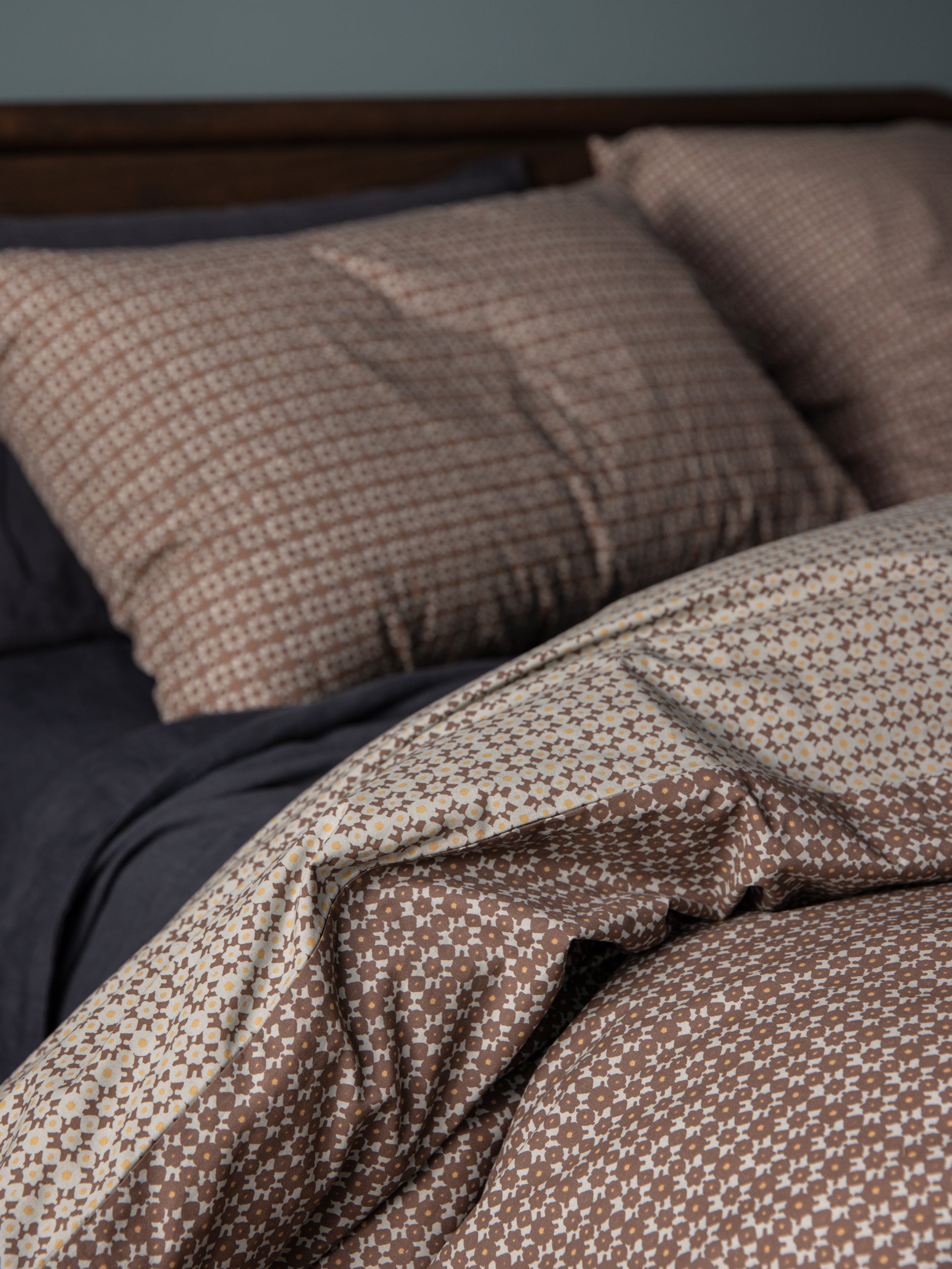 Porto Organic Cotton Duvet Cover Cocoa/Miso / King