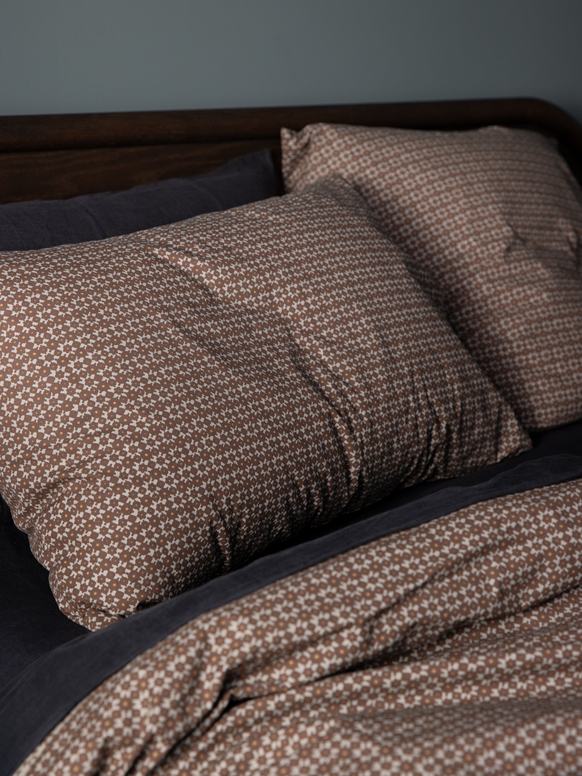 Porto Organic Cotton Pillowcase Pair Cocoa/Miso / Pillowcase Pair