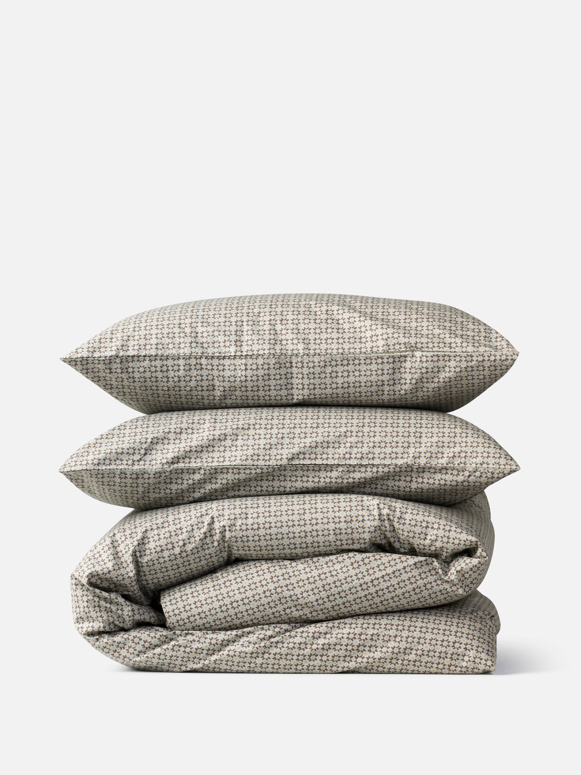 Porto Organic Cotton Duvet Cover Cocoa/Miso / Queen