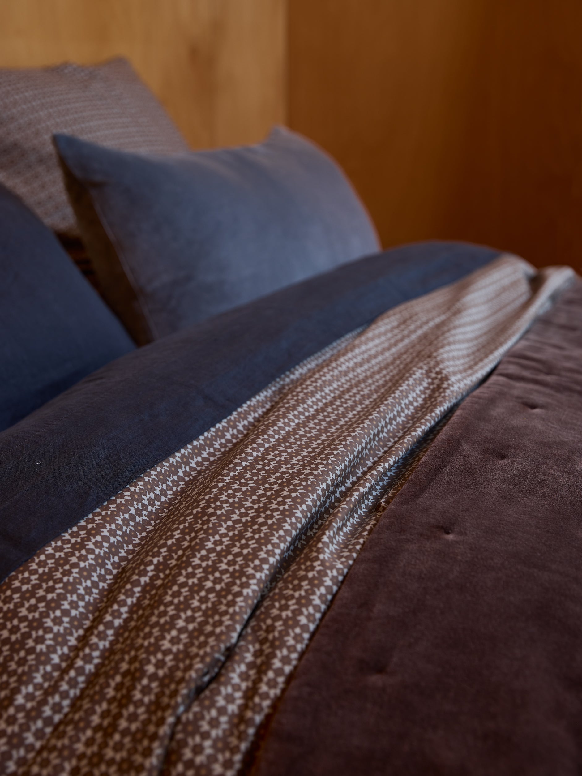 Porto Organic Cotton Duvet Cover Cocoa/Miso / Queen