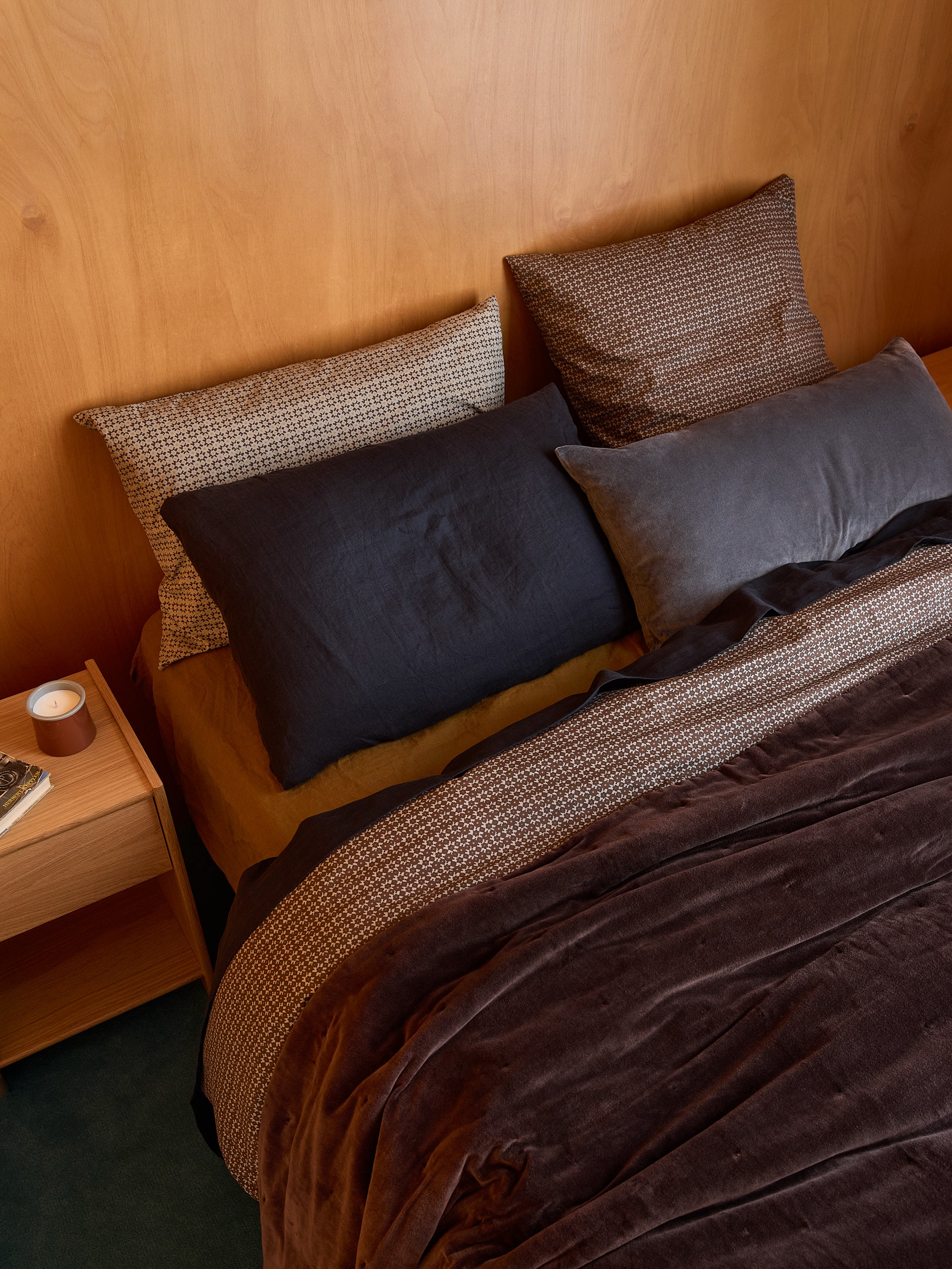 Porto Organic Cotton Duvet Cover Cocoa/Miso / Super King