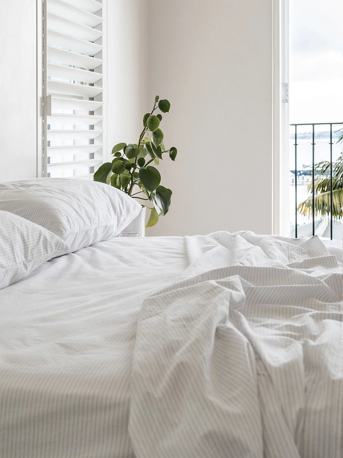 Pinstripe Organic Cotton Lodge Pillowcase Pair