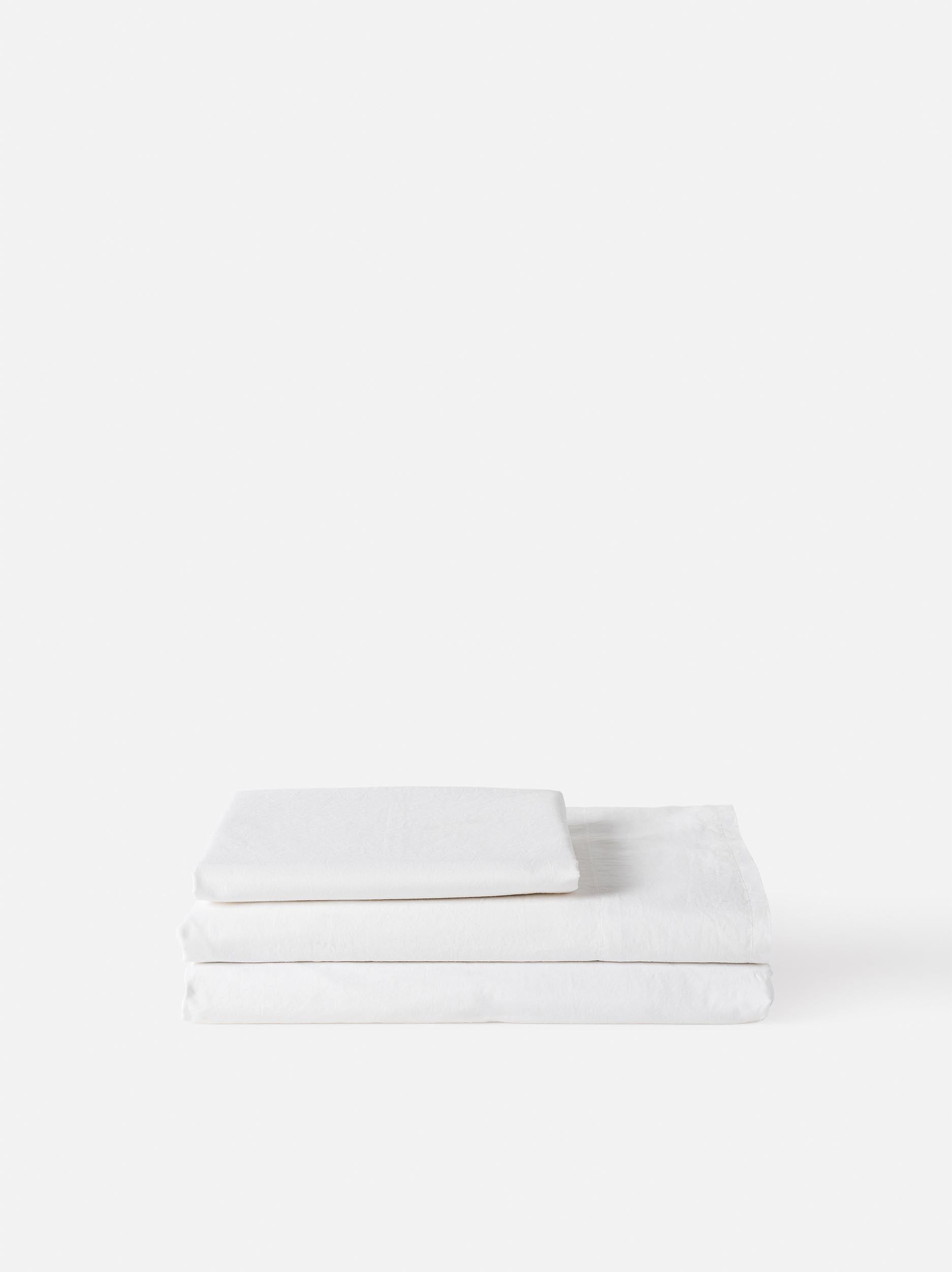 Washed Egyptian Cotton Flat Sheet White / King