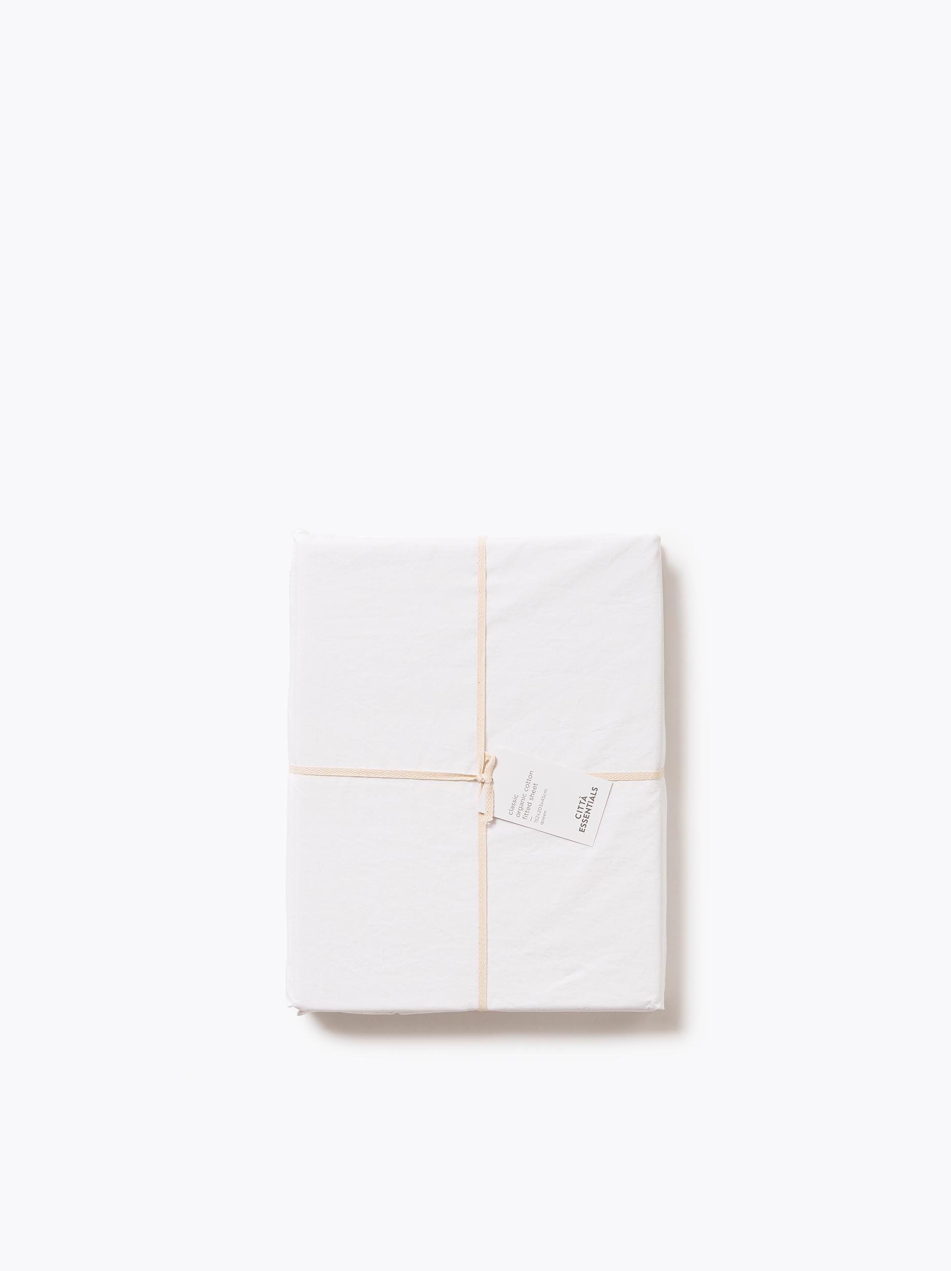 Washed Egyptian Cotton Fitted Sheet White / King Single