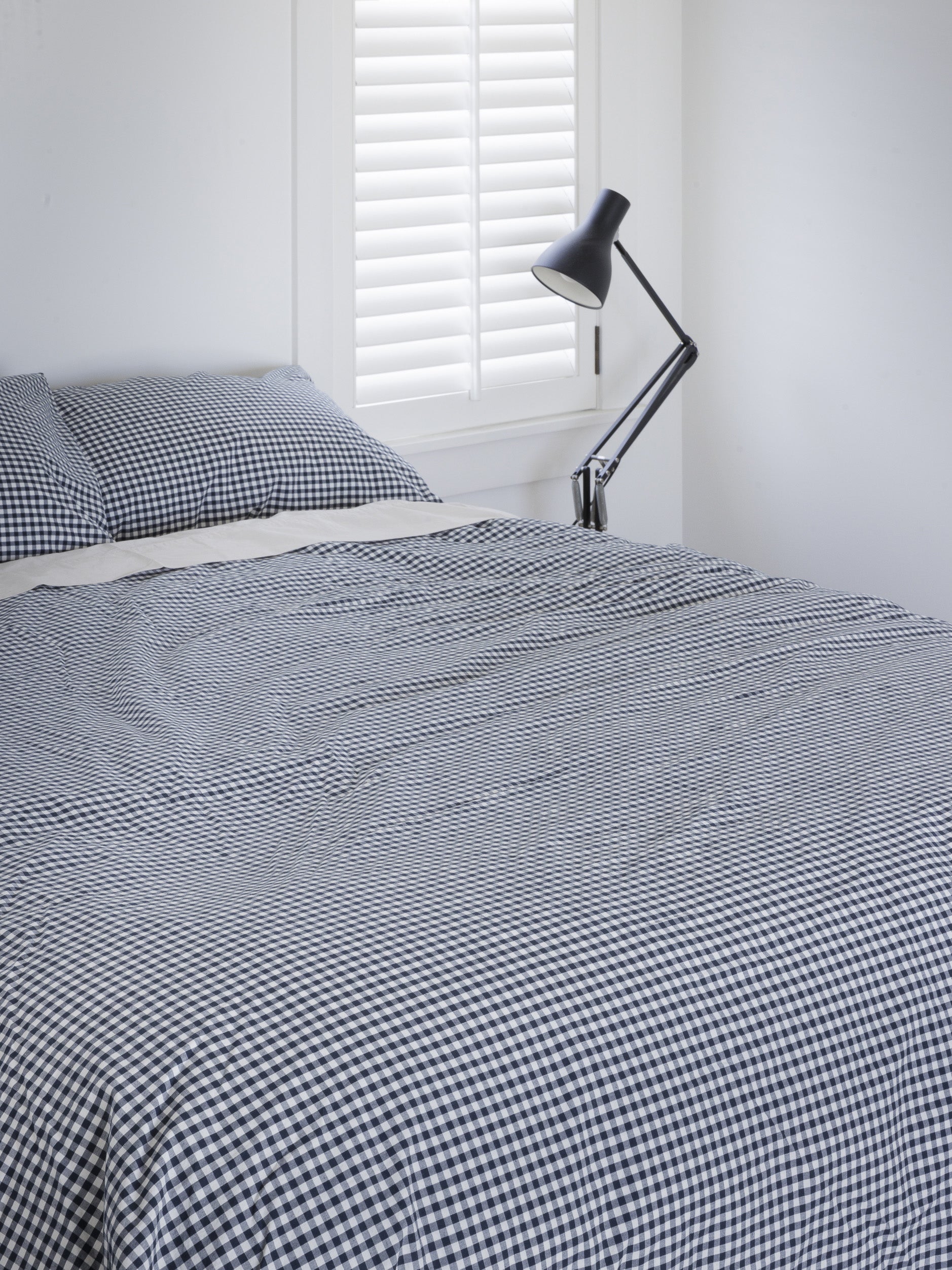 Gingham Organic Cotton Duvet Navy / AU Super King