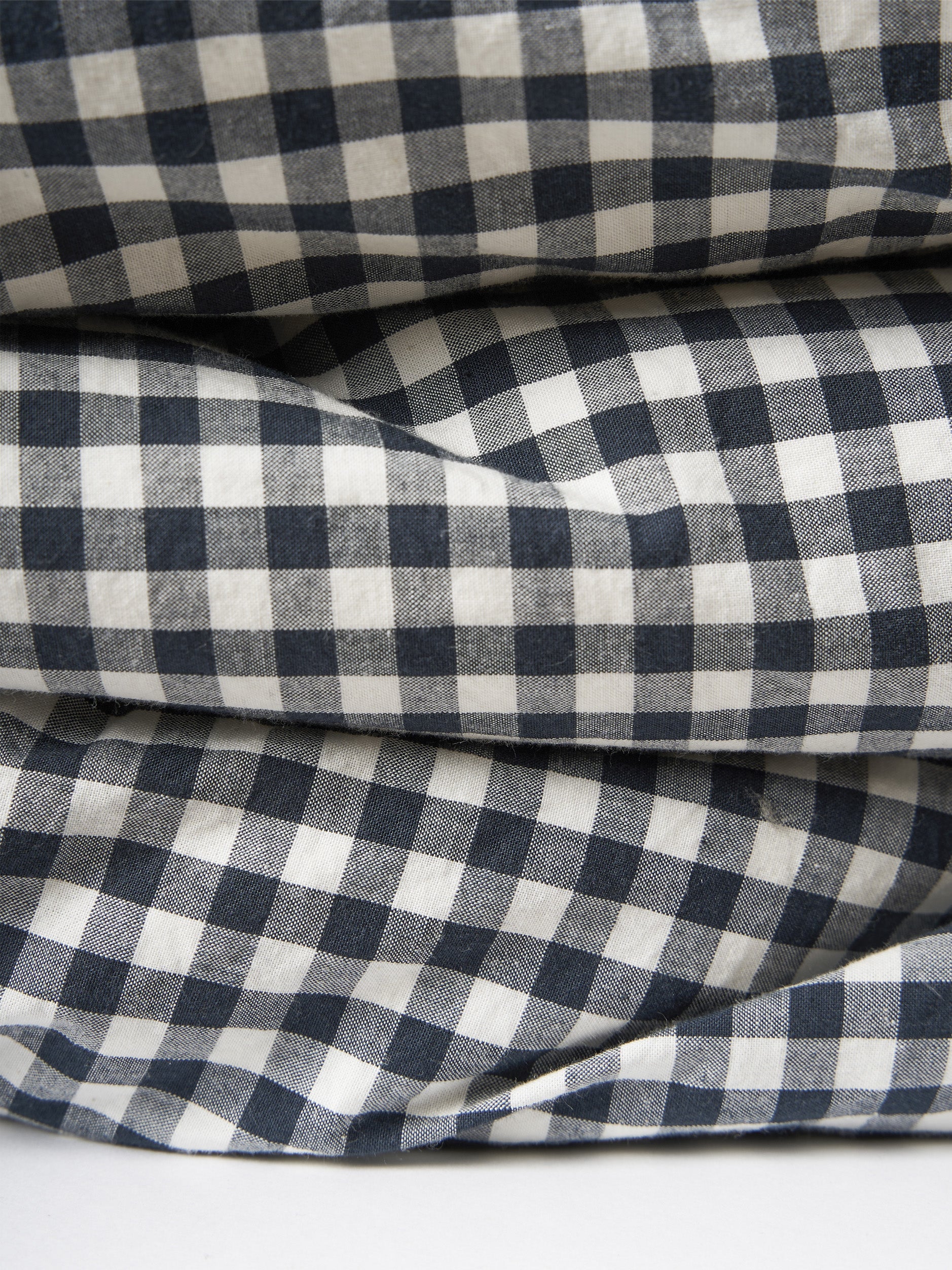 Gingham Organic Cotton Duvet Cover Navy / Queen