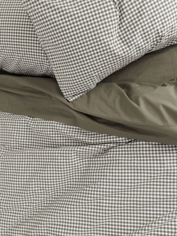 Classic Organic Cotton Flat Sheet Olive / King Single