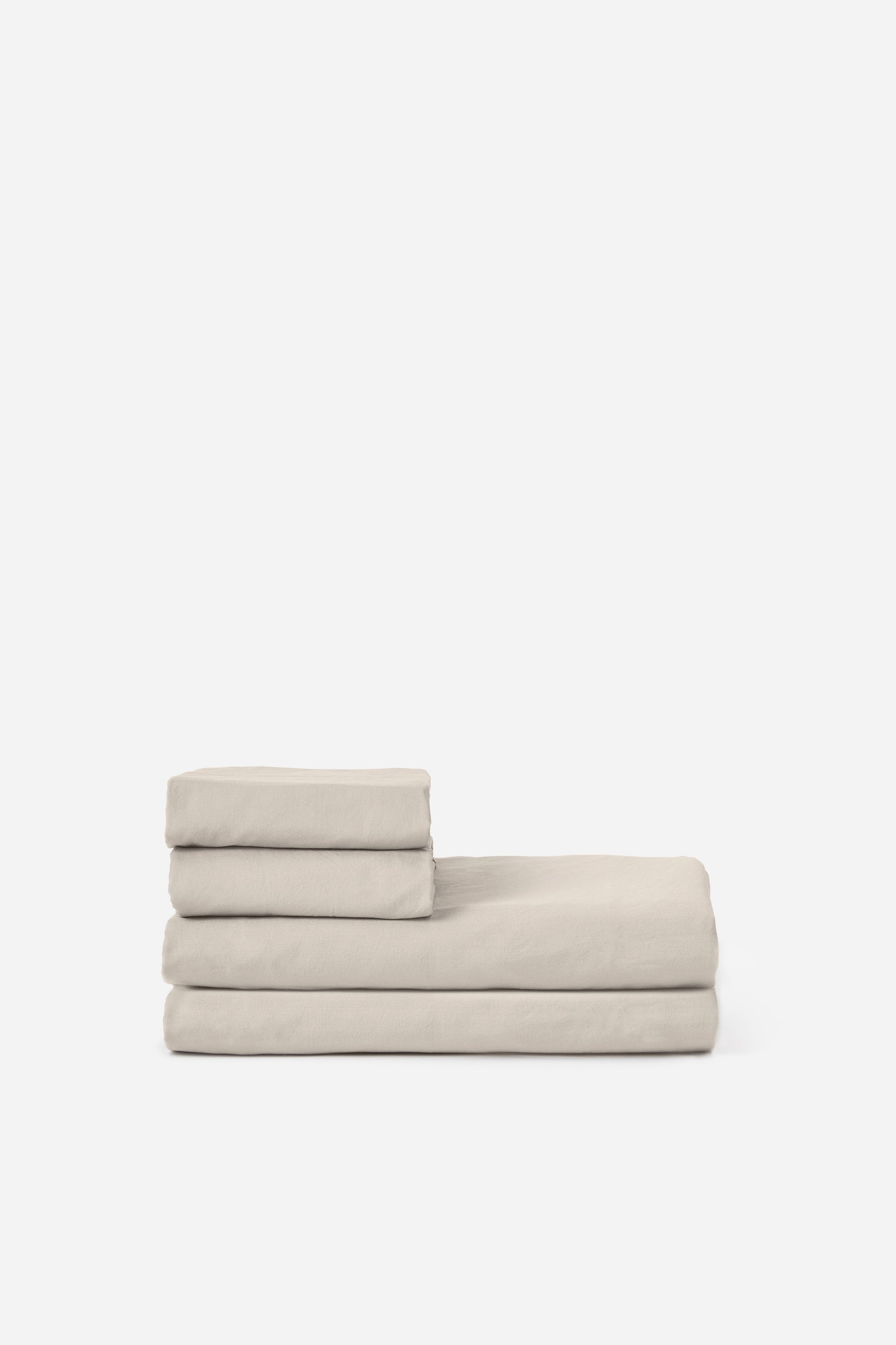 Classic Organic Cotton Flat Sheet Beige / Queen