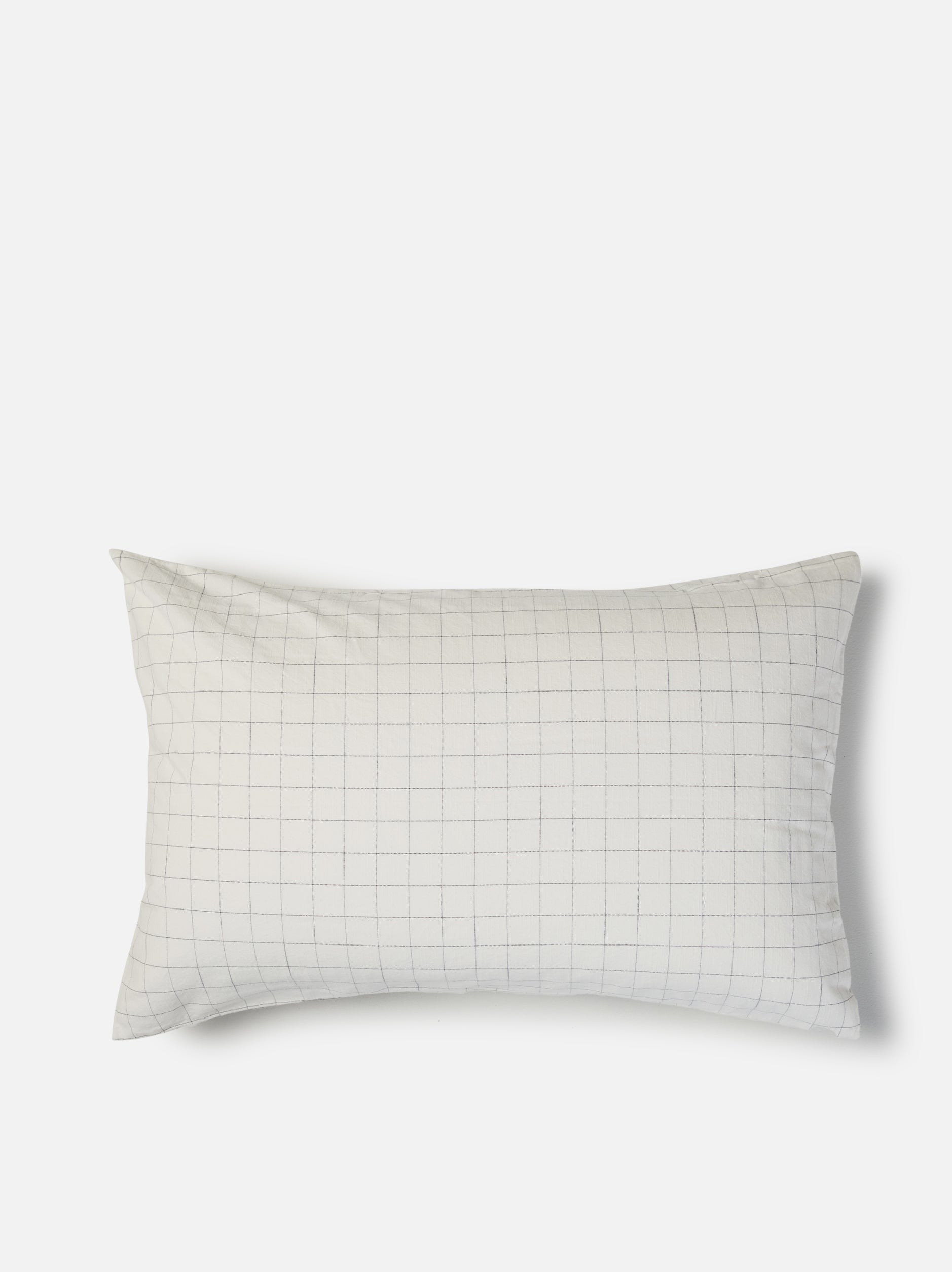 Grid Pillowcase Pair White/Charcoal / Pillowcase Pair