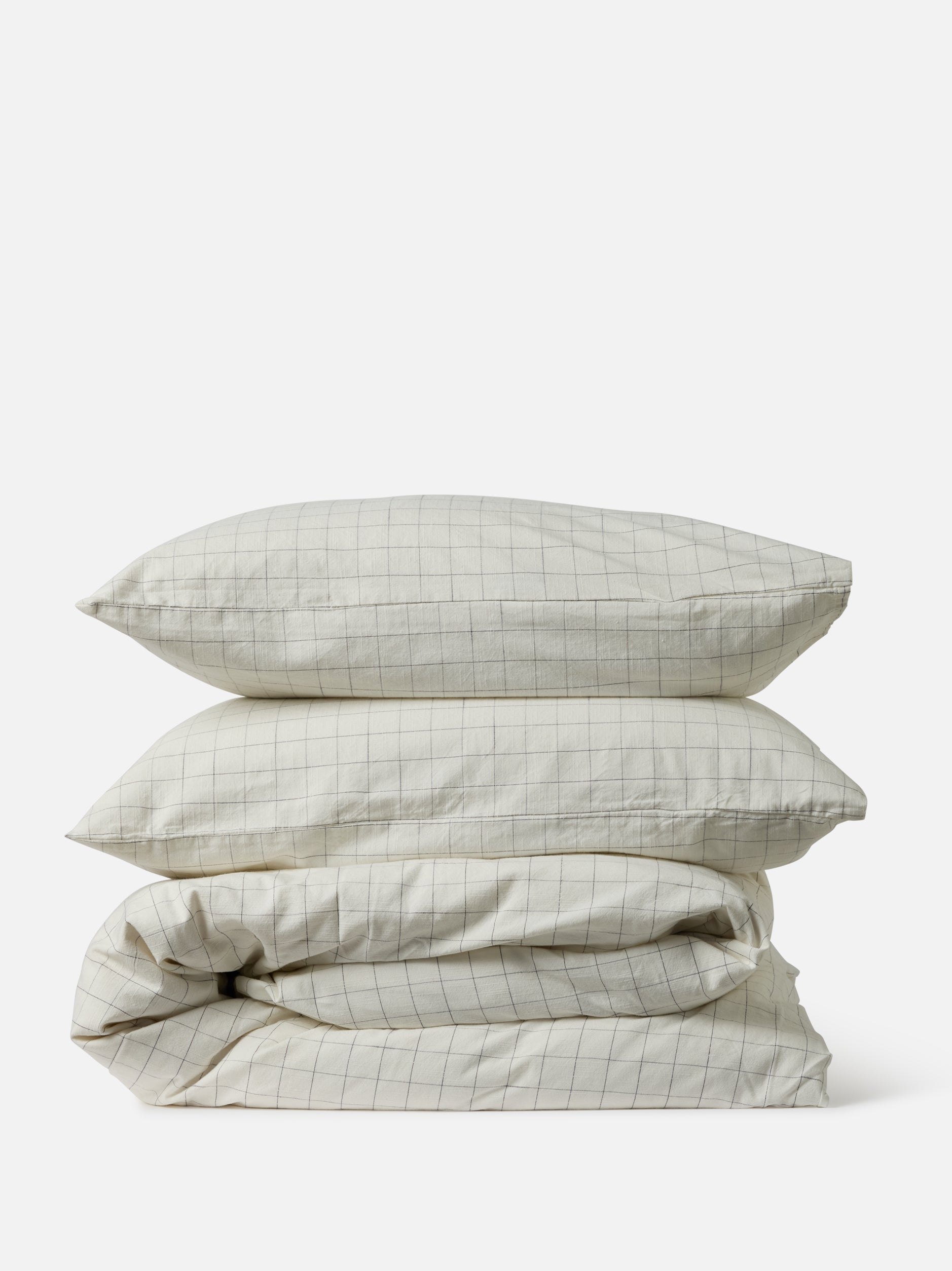 Grid Duvet Cover White/Charcoal / Queen