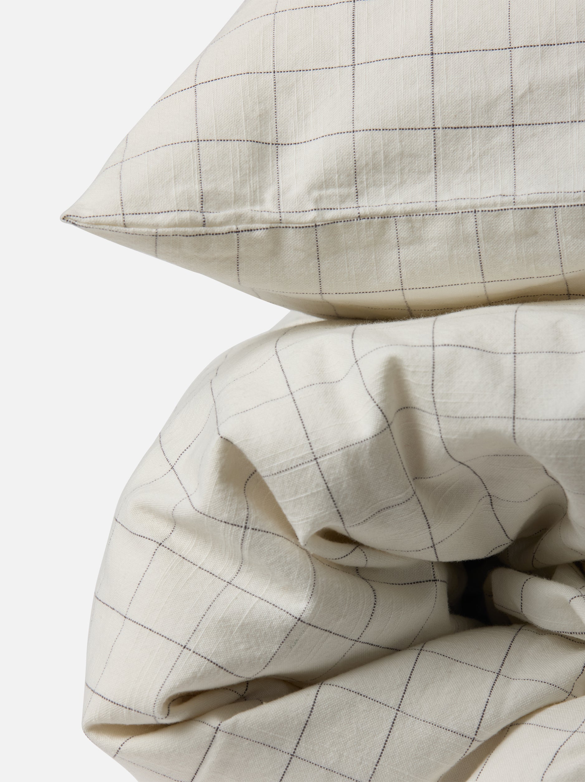 Grid Duvet Cover White/Charcoal / Super King