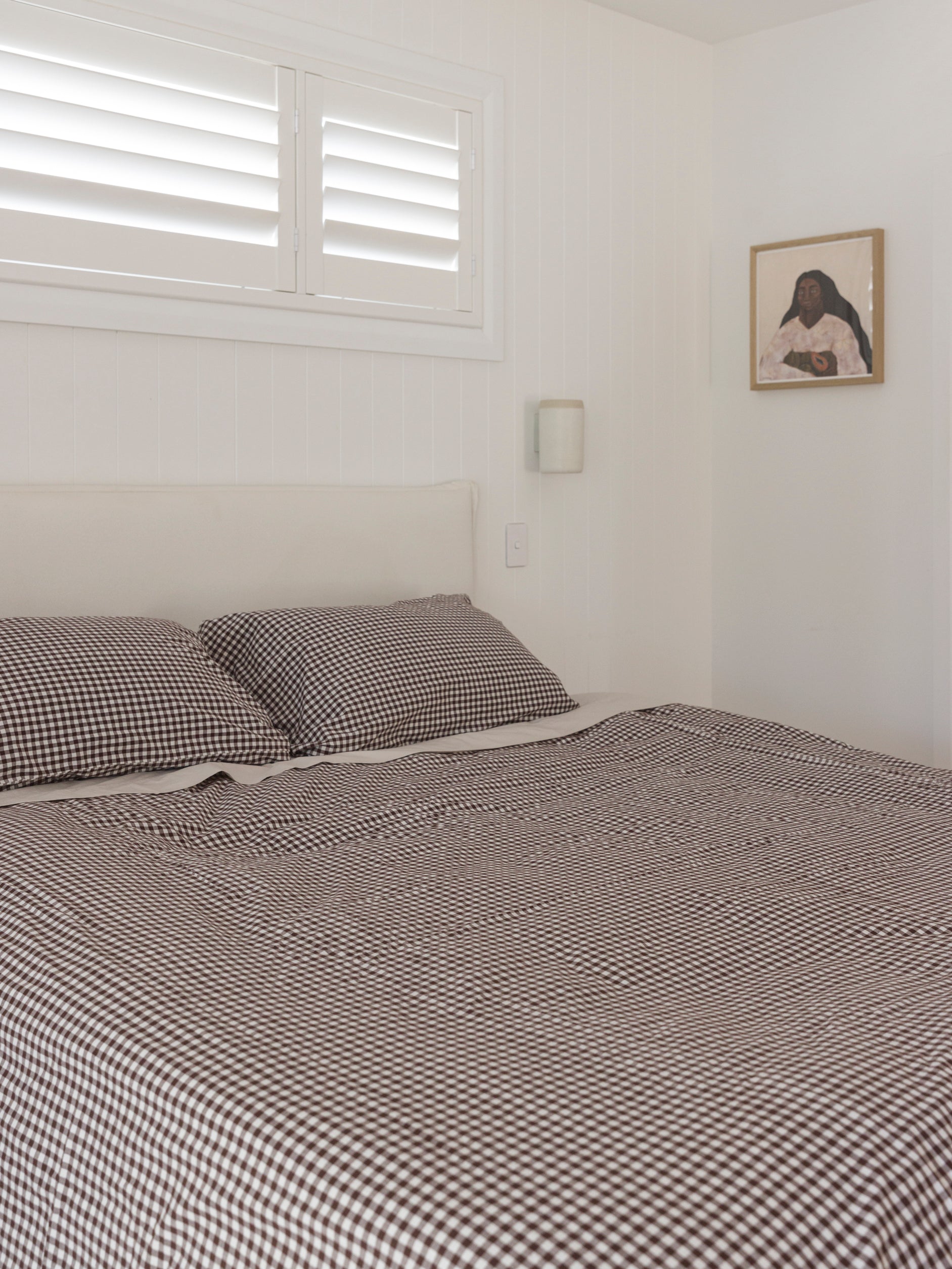 Gingham Organic Cotton Duvet Cocoa / AU Super King