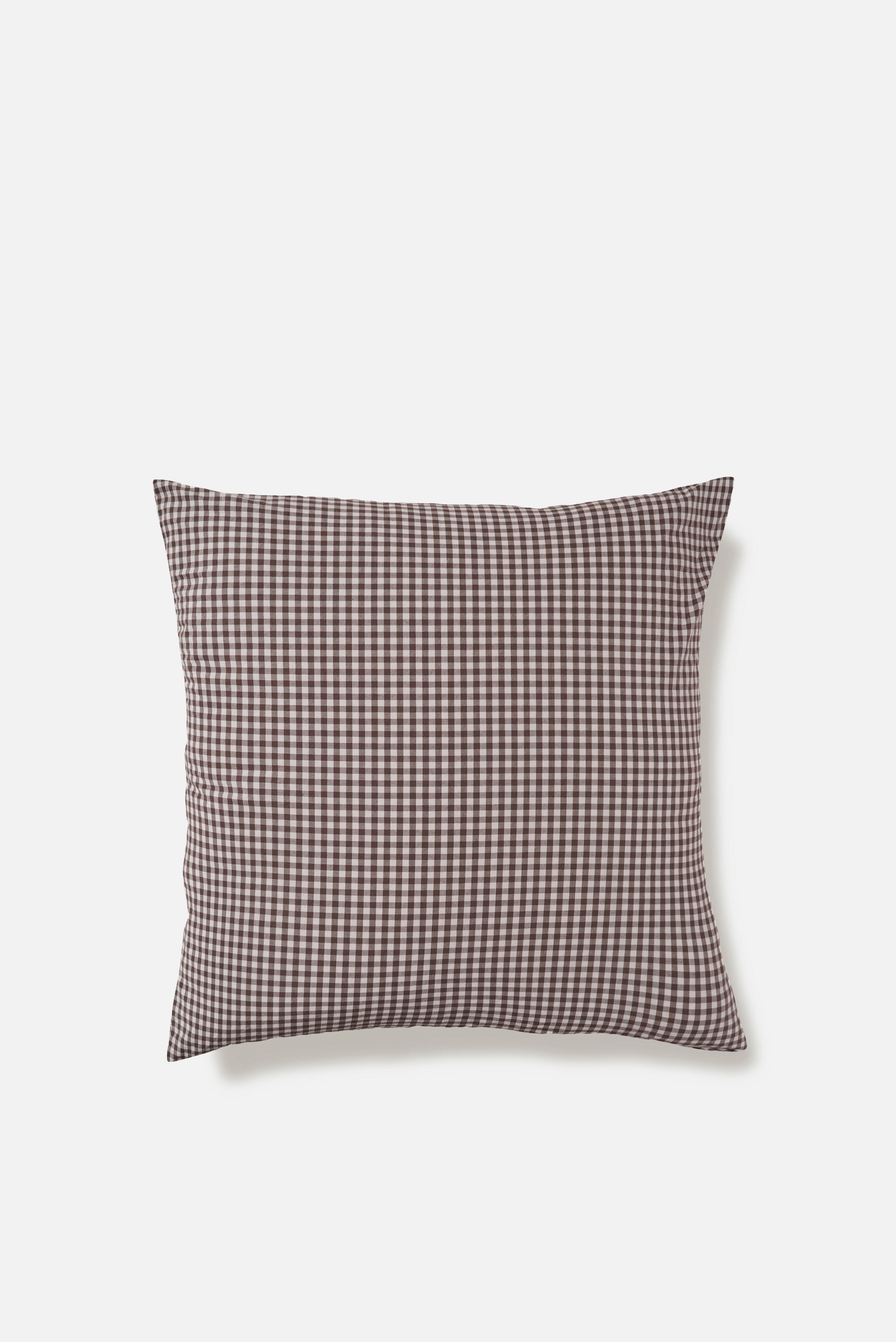 Gingham Organic Cotton Euro Pillowcase Cocoa / European Pillowcase