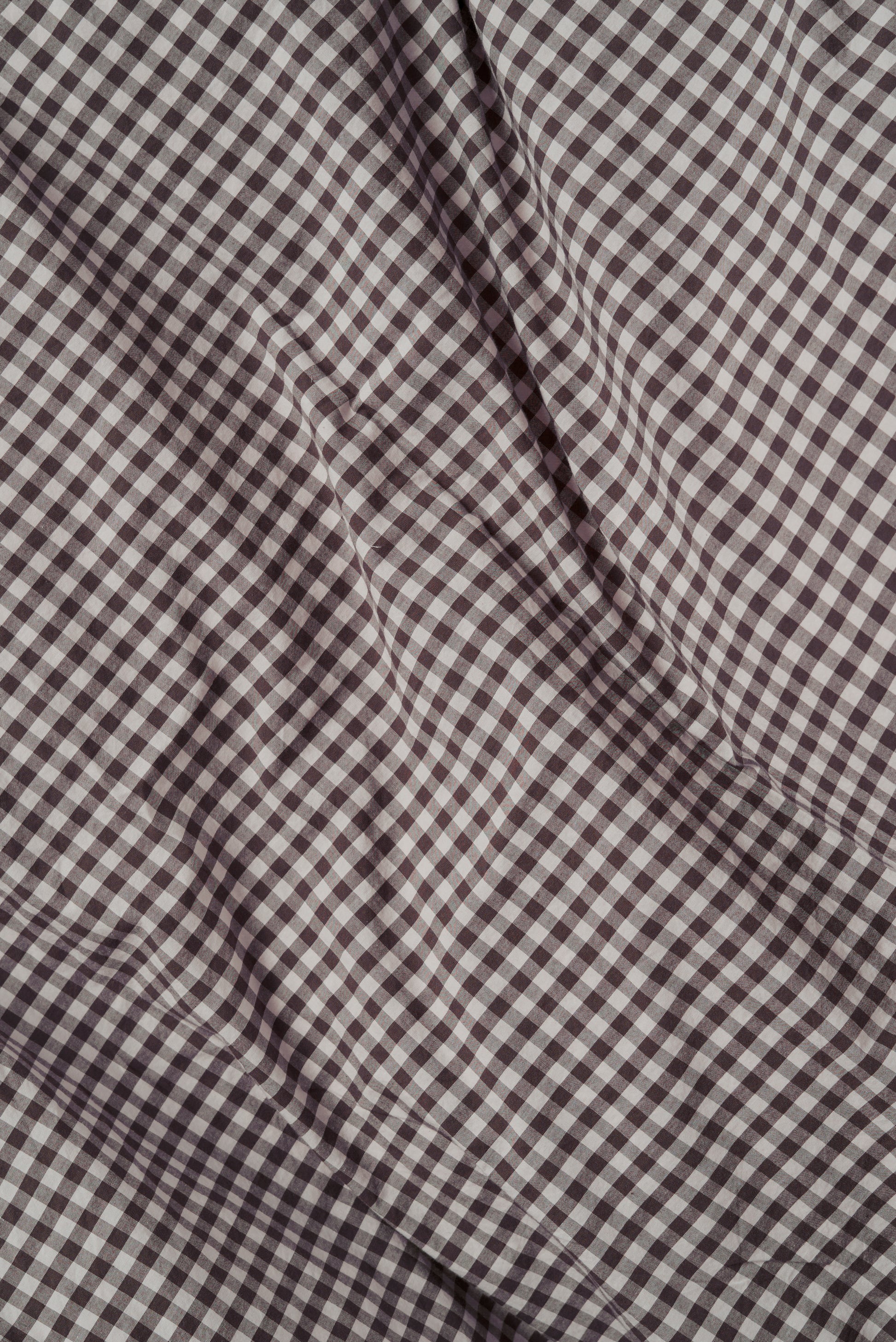 Gingham Organic Cotton Duvet Cover Cocoa / Queen