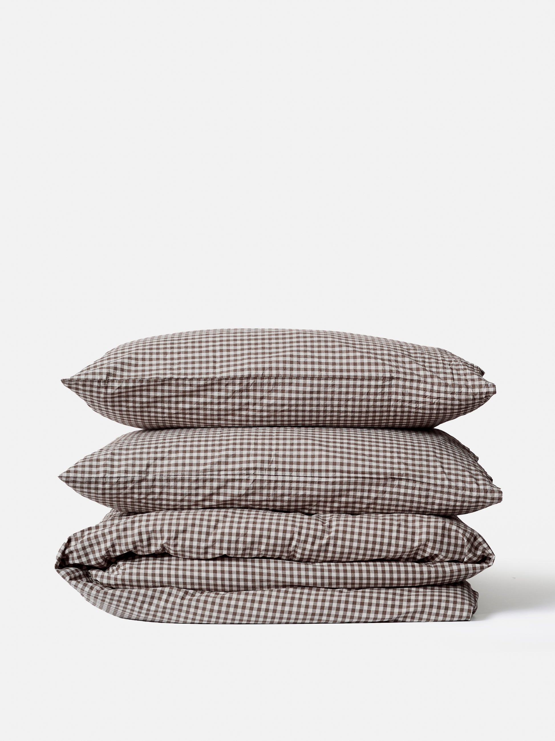 Gingham Organic Cotton Duvet Cover Cocoa / Super King