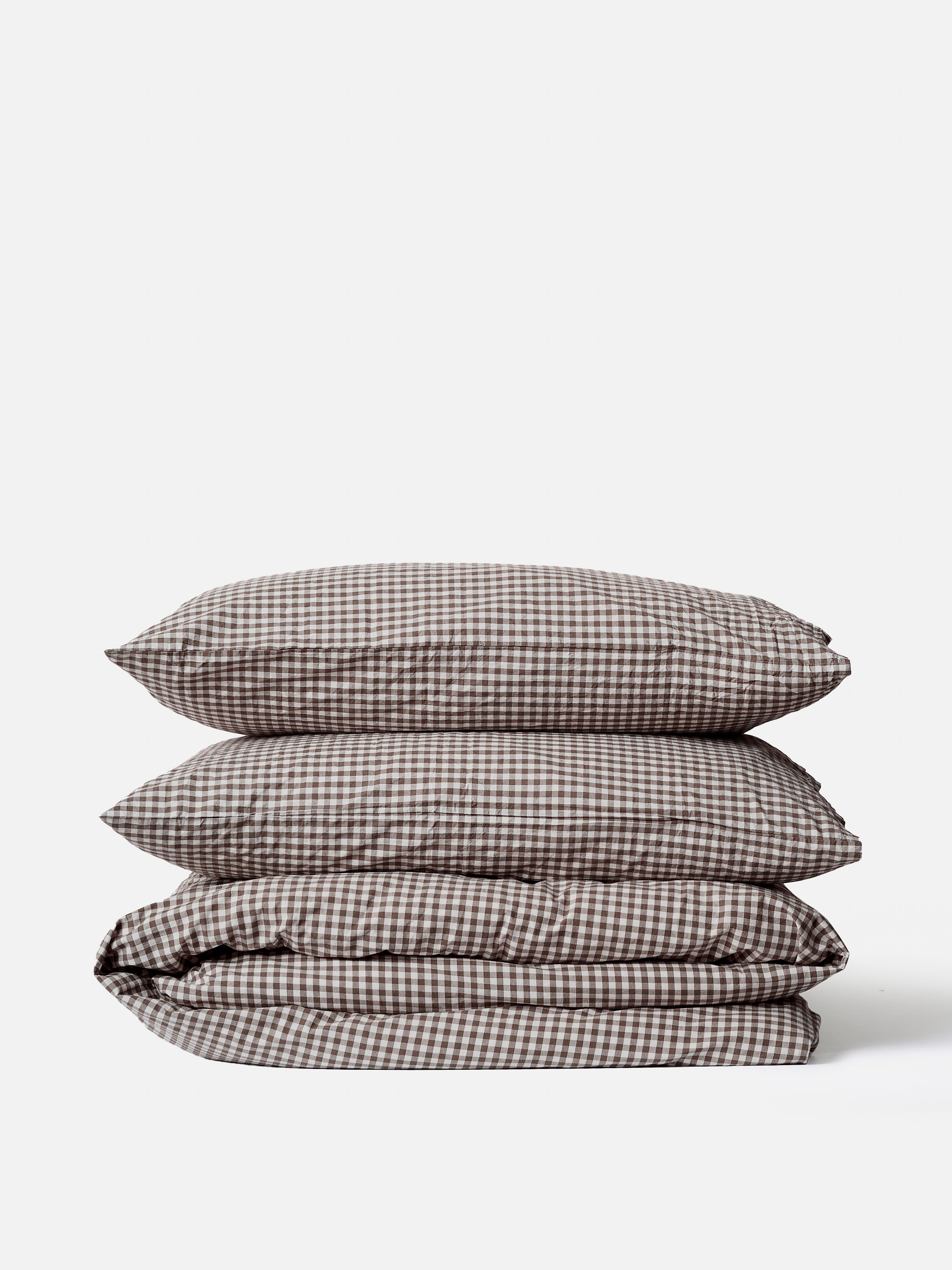 Gingham Organic Cotton Duvet Cover Cocoa / Super King