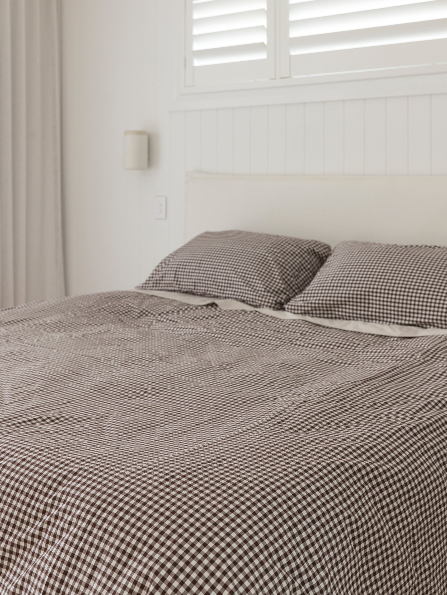 Gingham Organic Cotton Duvet Cover Cocoa / Super King