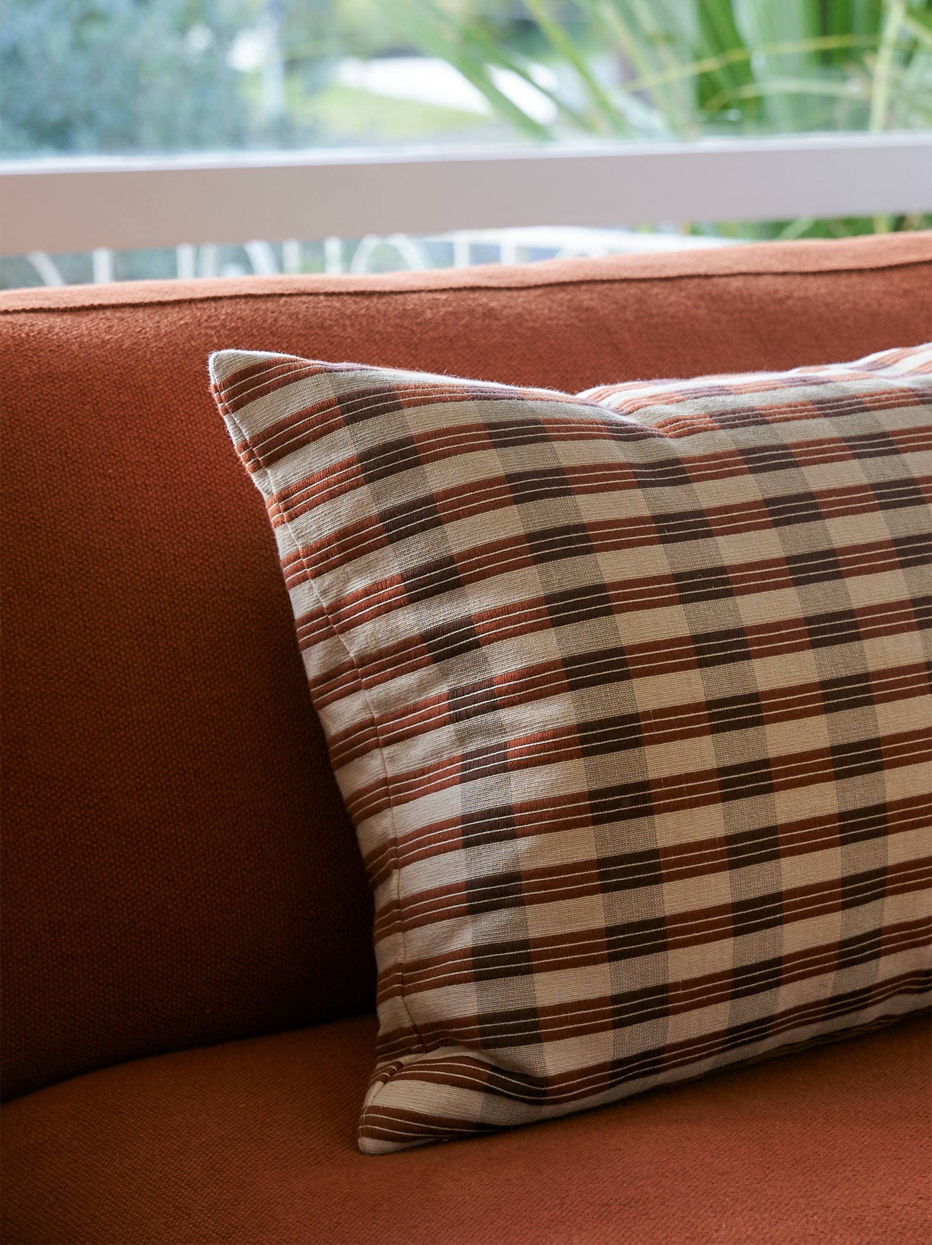 Folio Cushion Cover Russet/Mulberry / 60x40cm