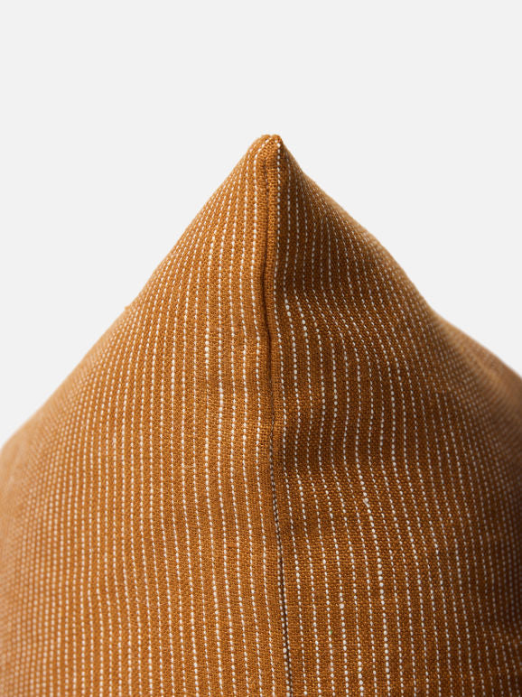 Fine Striped Linen Cushion Cover Orange Peel / 55x55cm