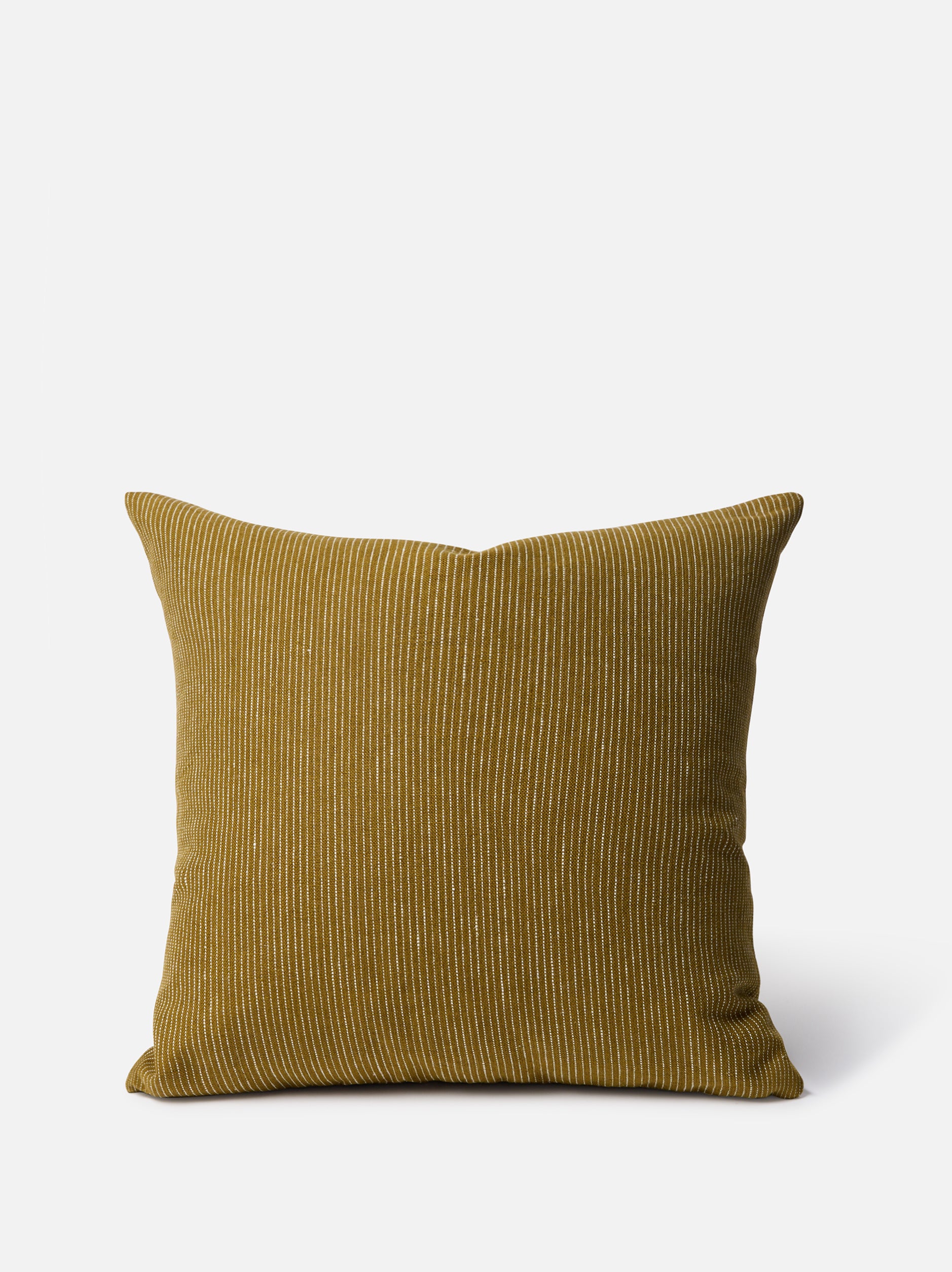 Fine Striped Linen Cushion Cover Caper / 55x55cm