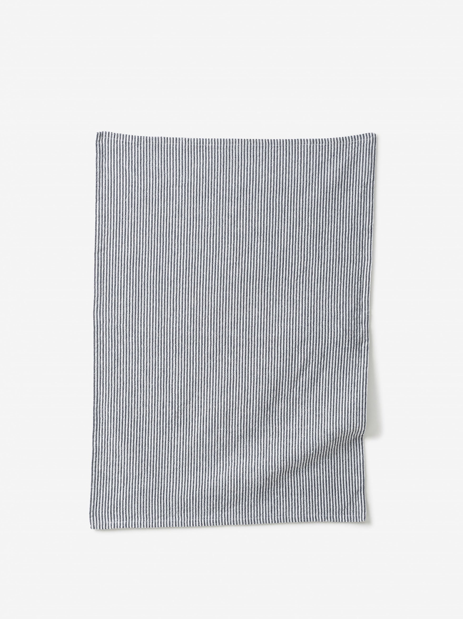 Stripe Washed Cotton Tea Towel Navy / 50x70cm