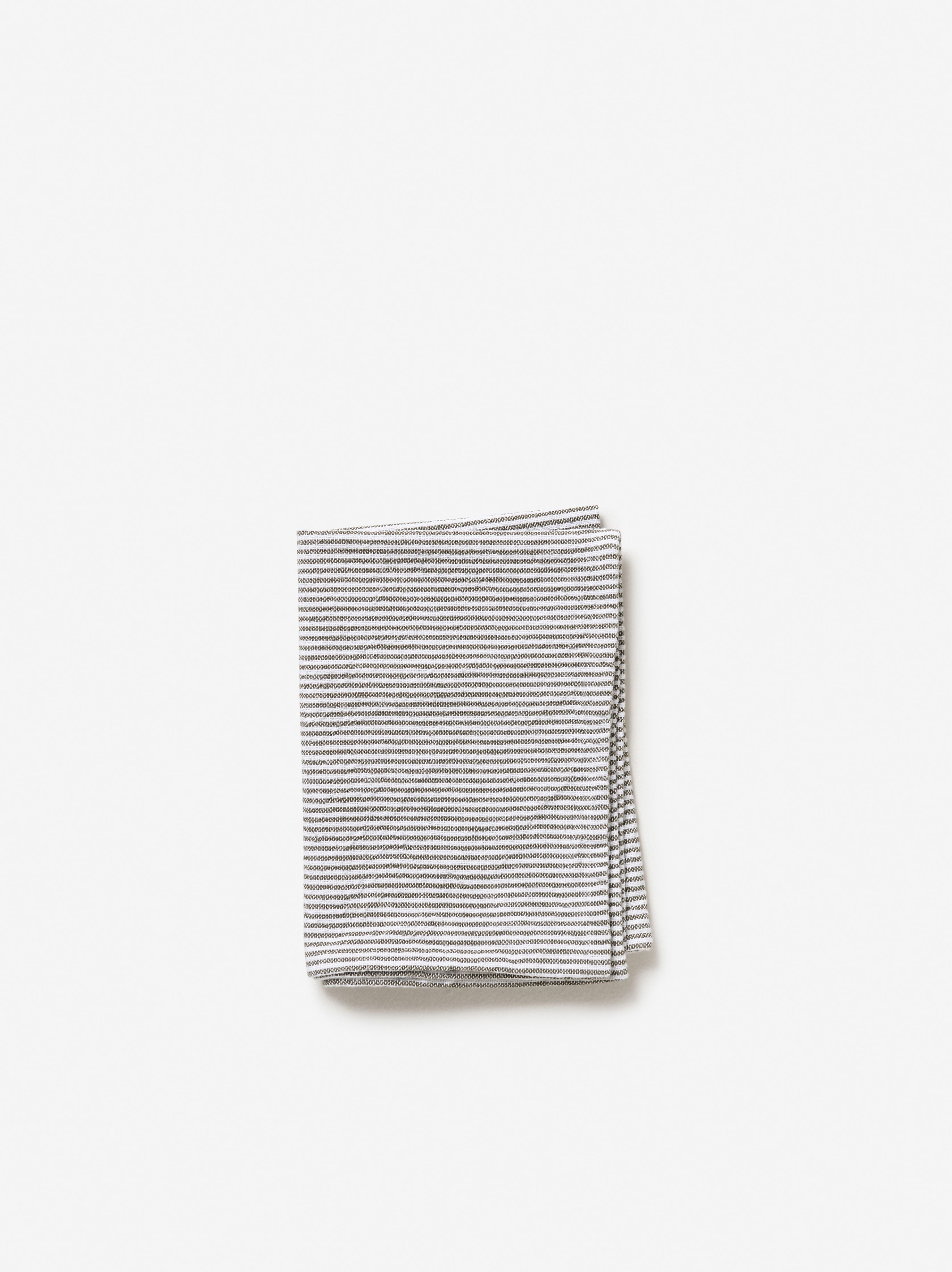 Stripe Washed Cotton Tea Towel Olive / 50x70cm