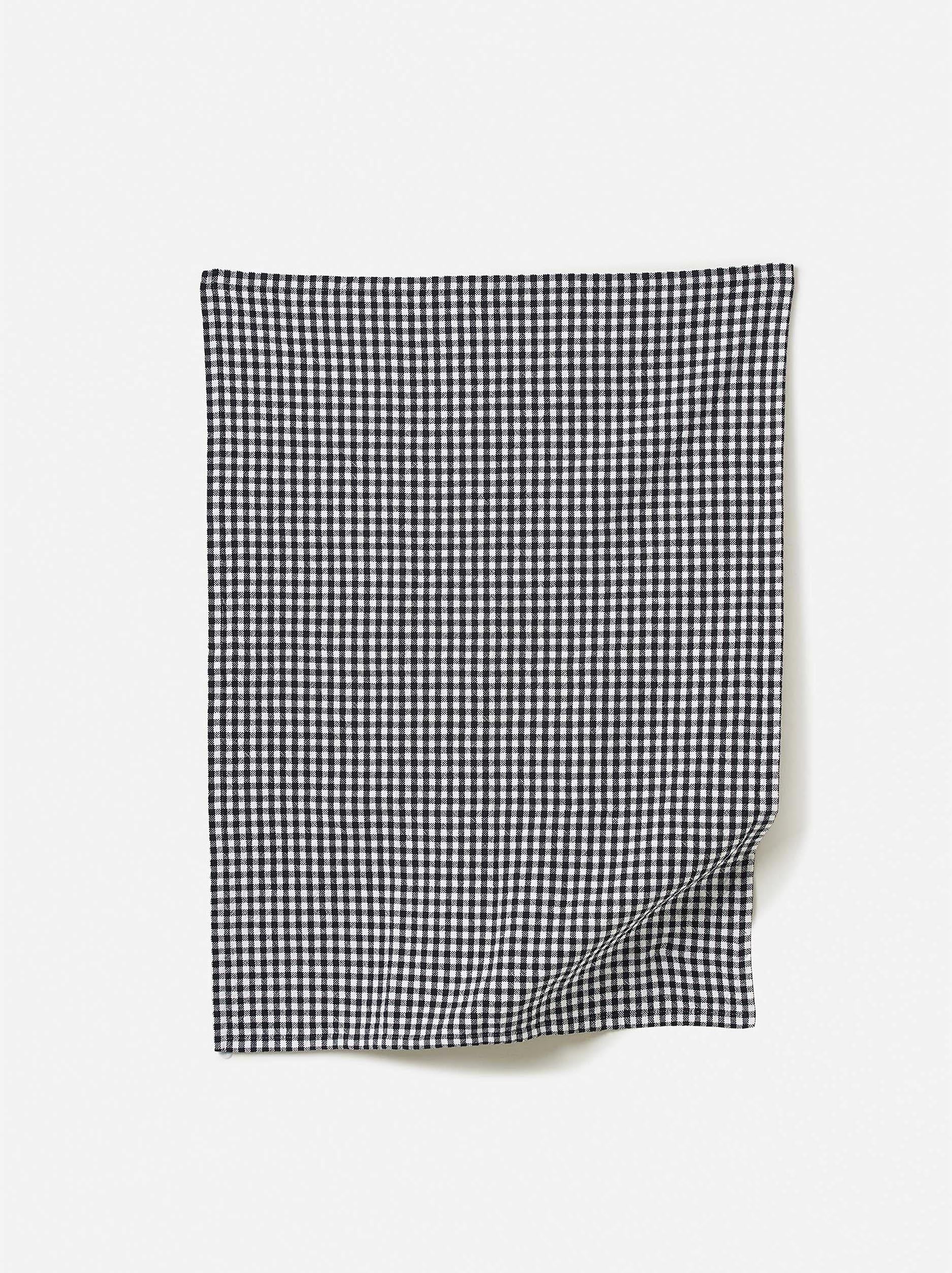 Gingham Washed Cotton Tea Towel Navy / 50x70cm