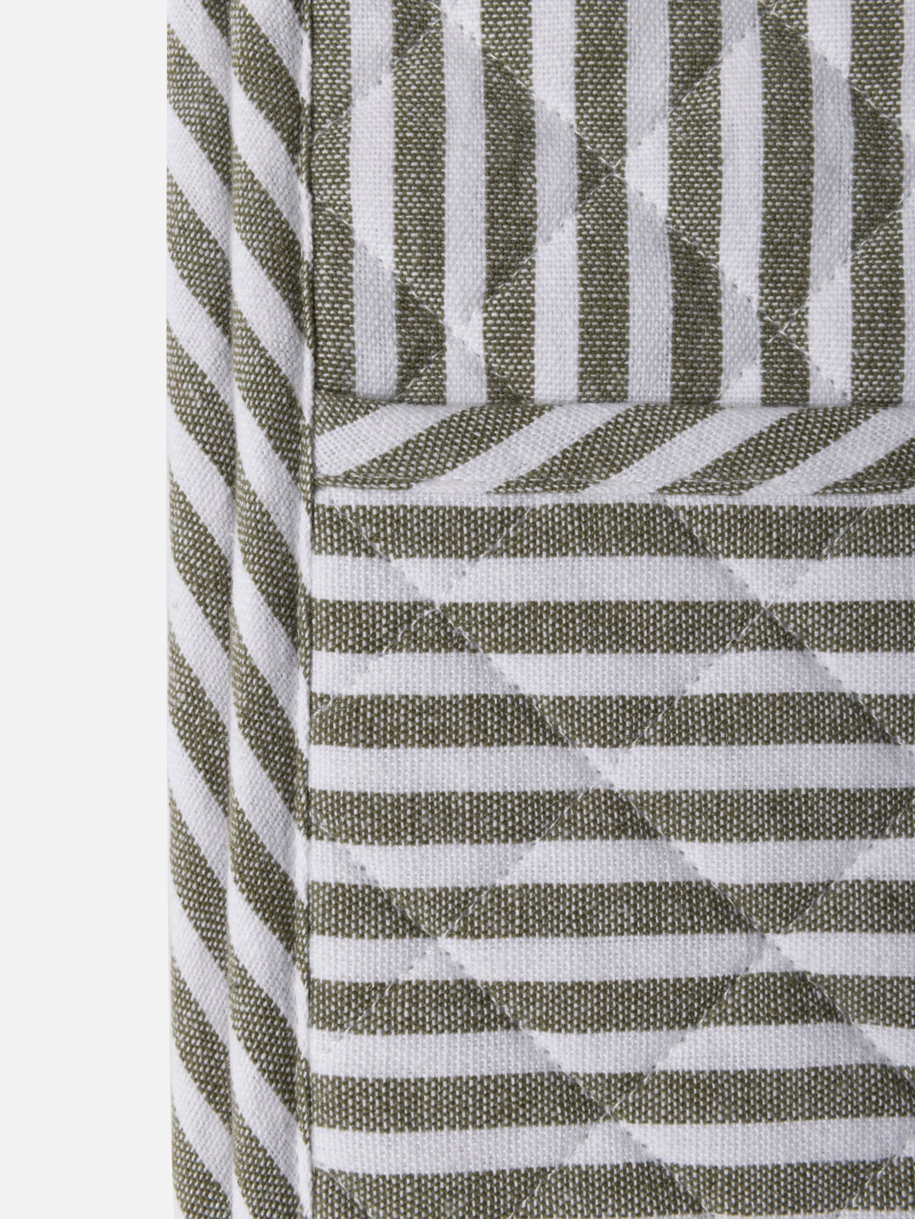 Classic Stripe Double Oven Glove Olive/White / One Size