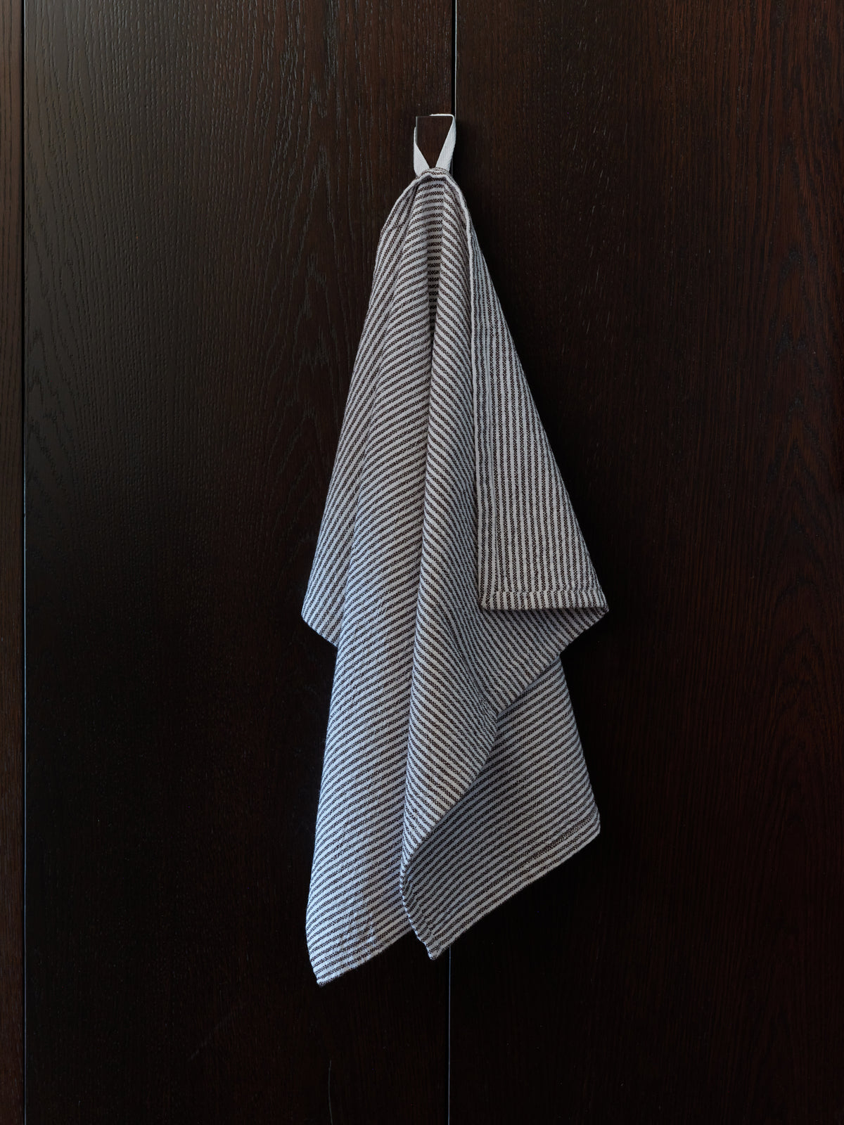 Stripe Washed Cotton Tea Towel Cocoa / 50x70cm