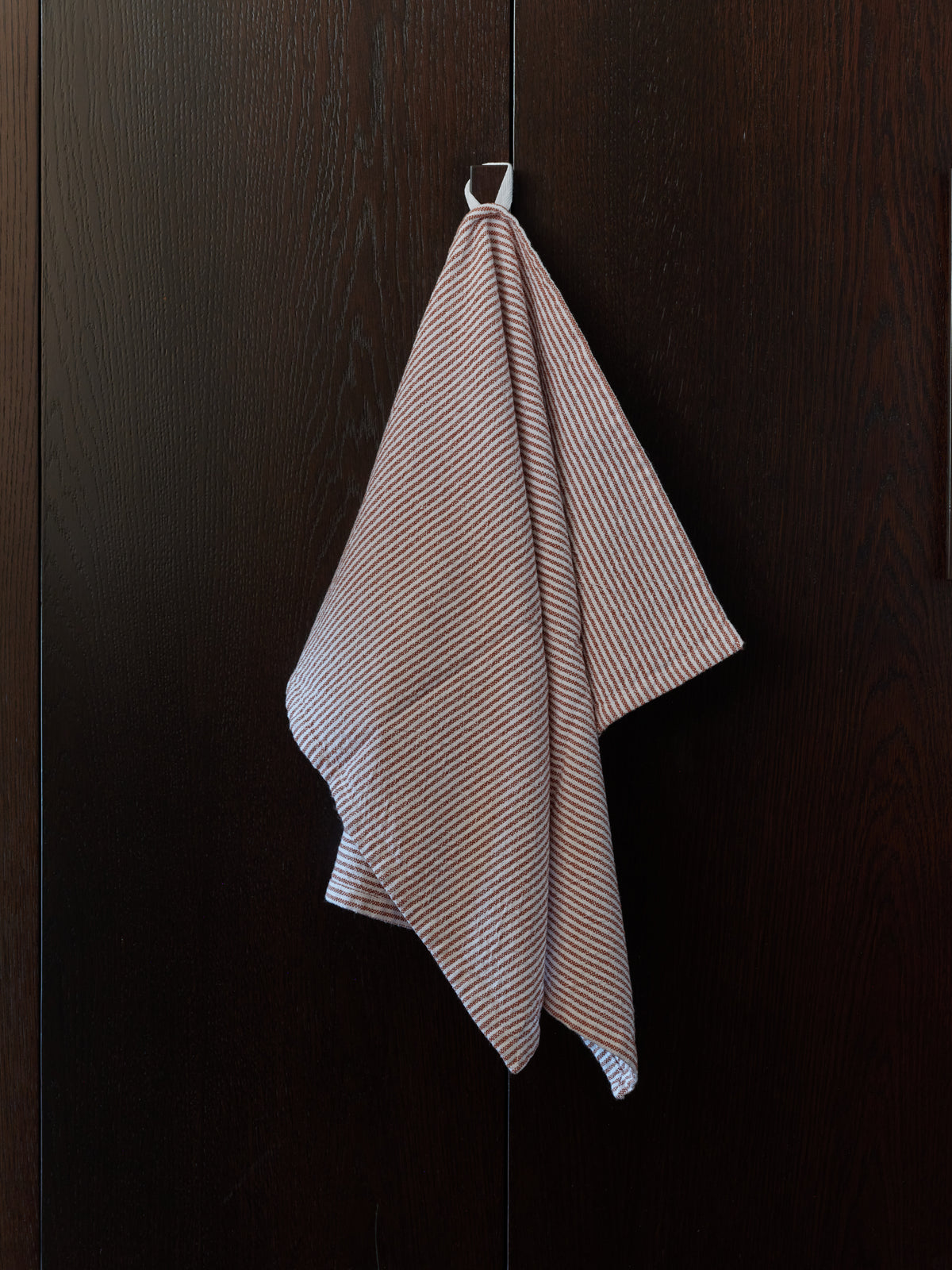 Stripe Washed Cotton Tea Towel Brick / 50x70cm