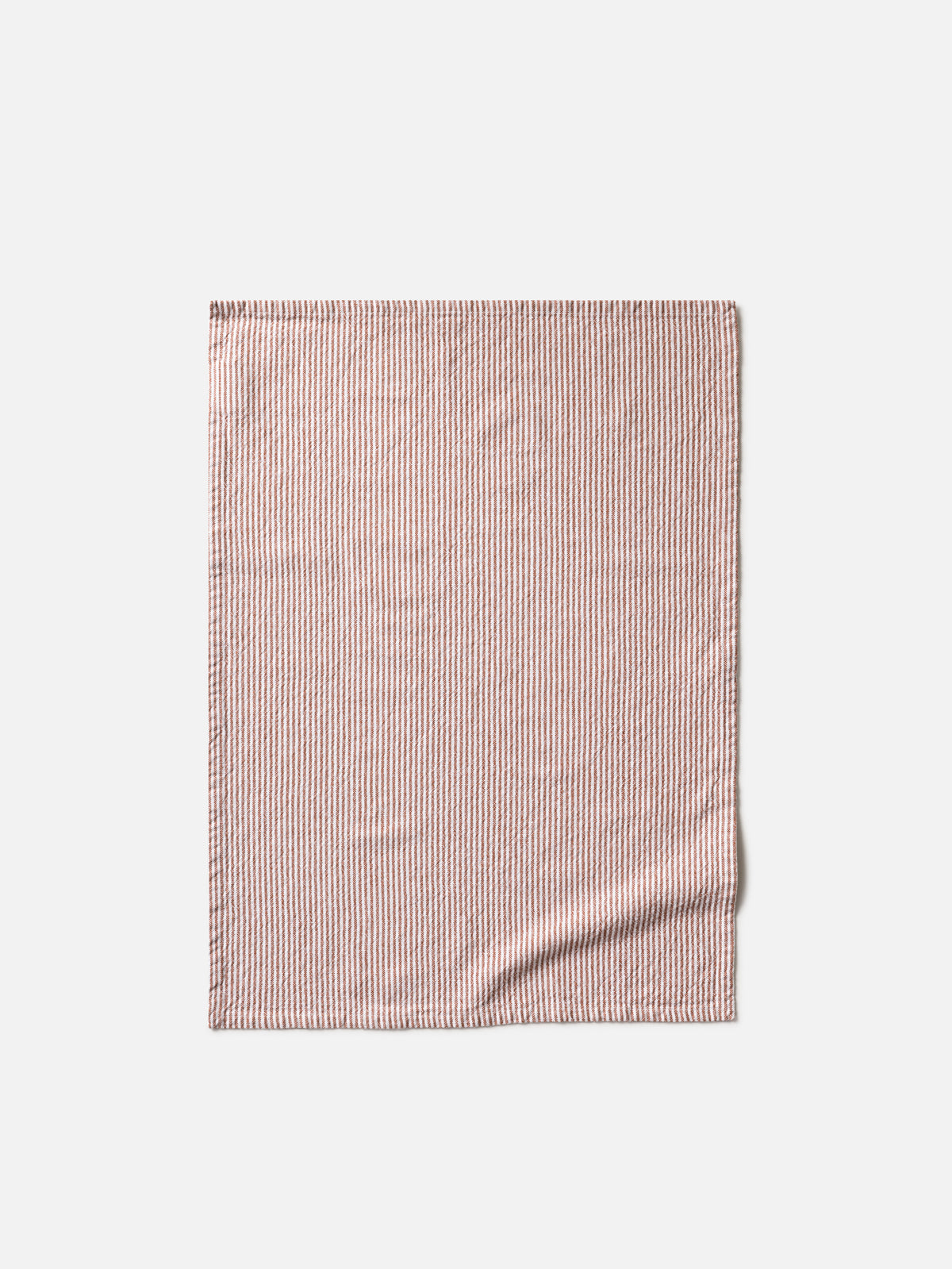 Stripe Washed Cotton Tea Towel Brick / 50x70cm