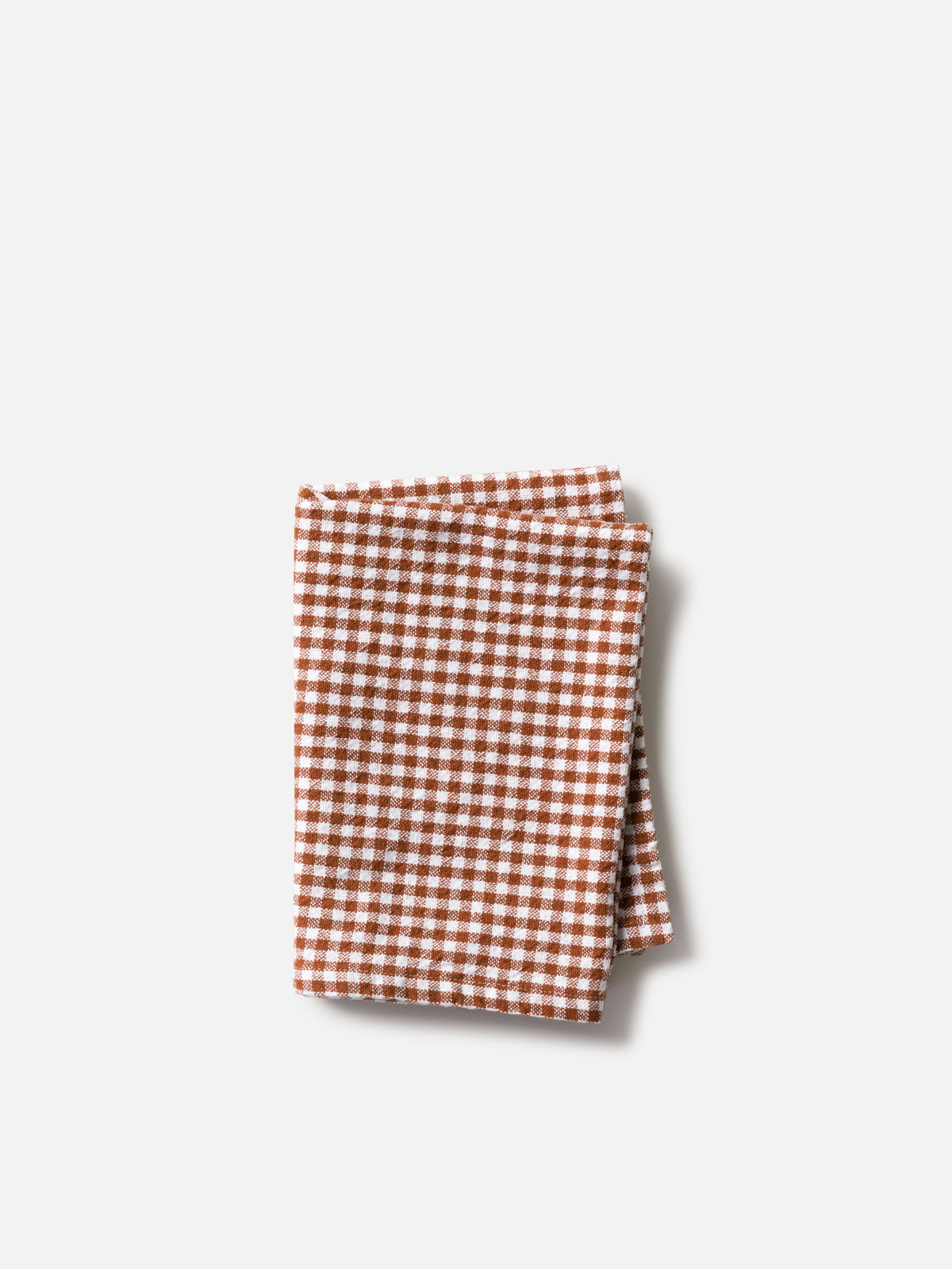 Gingham Washed Cotton Tea Towel Brick / 50x70cm