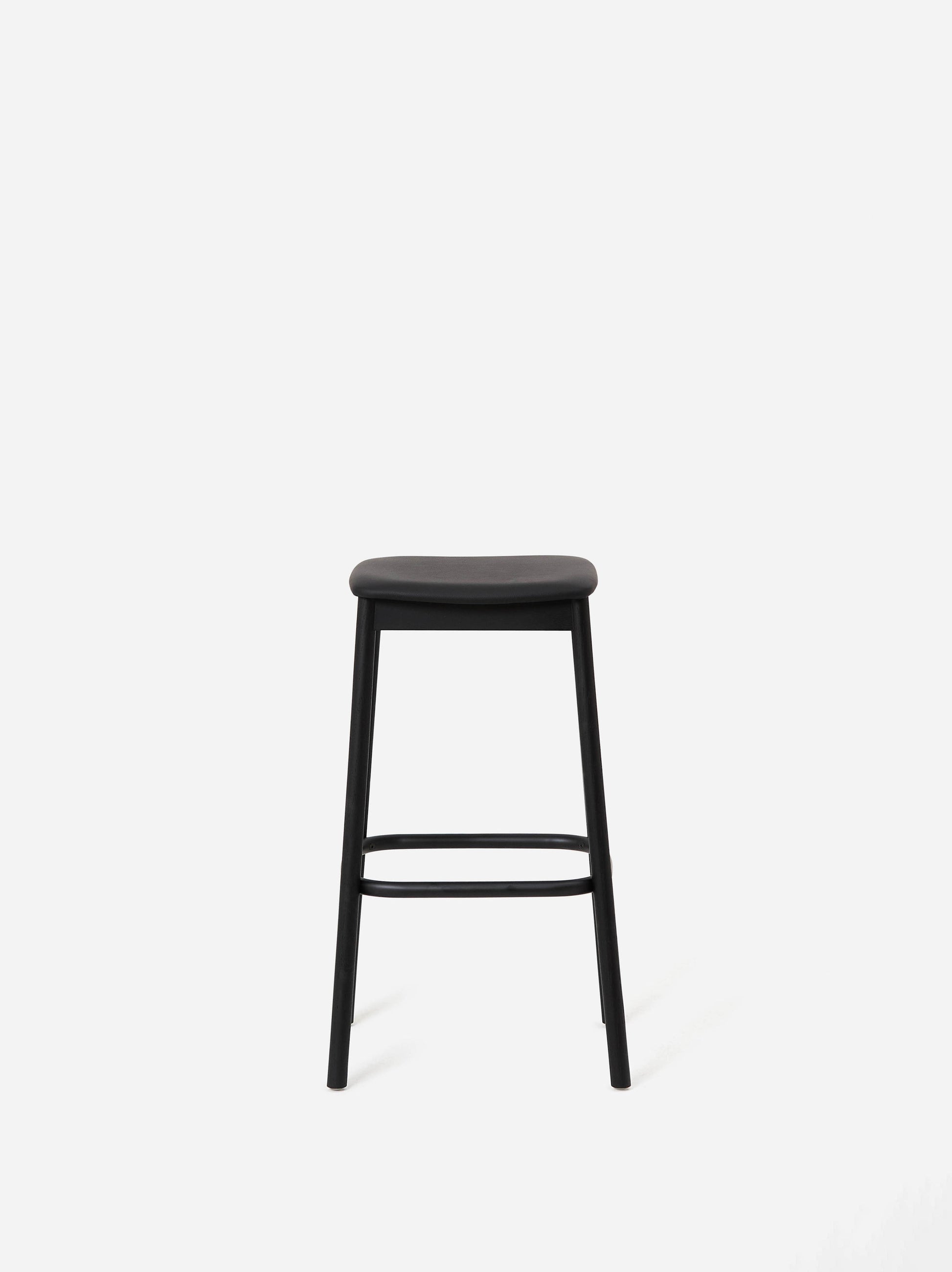 Radial Stool w/Leather Seat Black / 78cmh