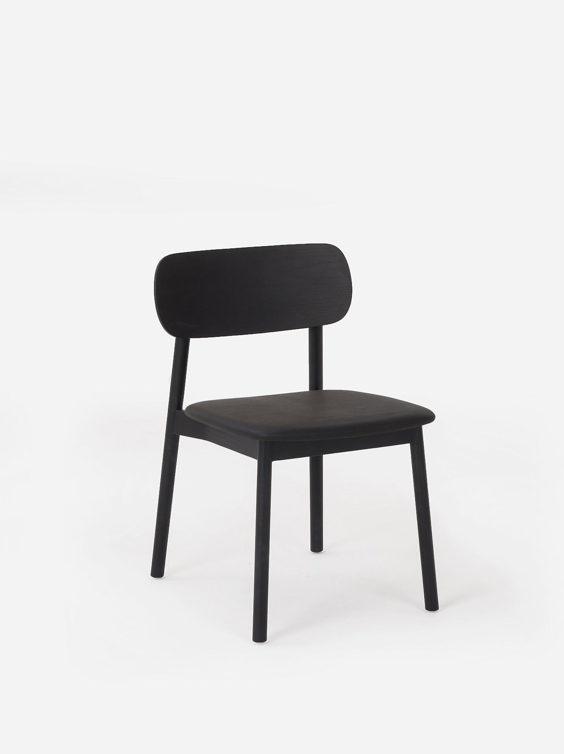 Radial Dining Chair w/Leather Seat Black / 29.52"h