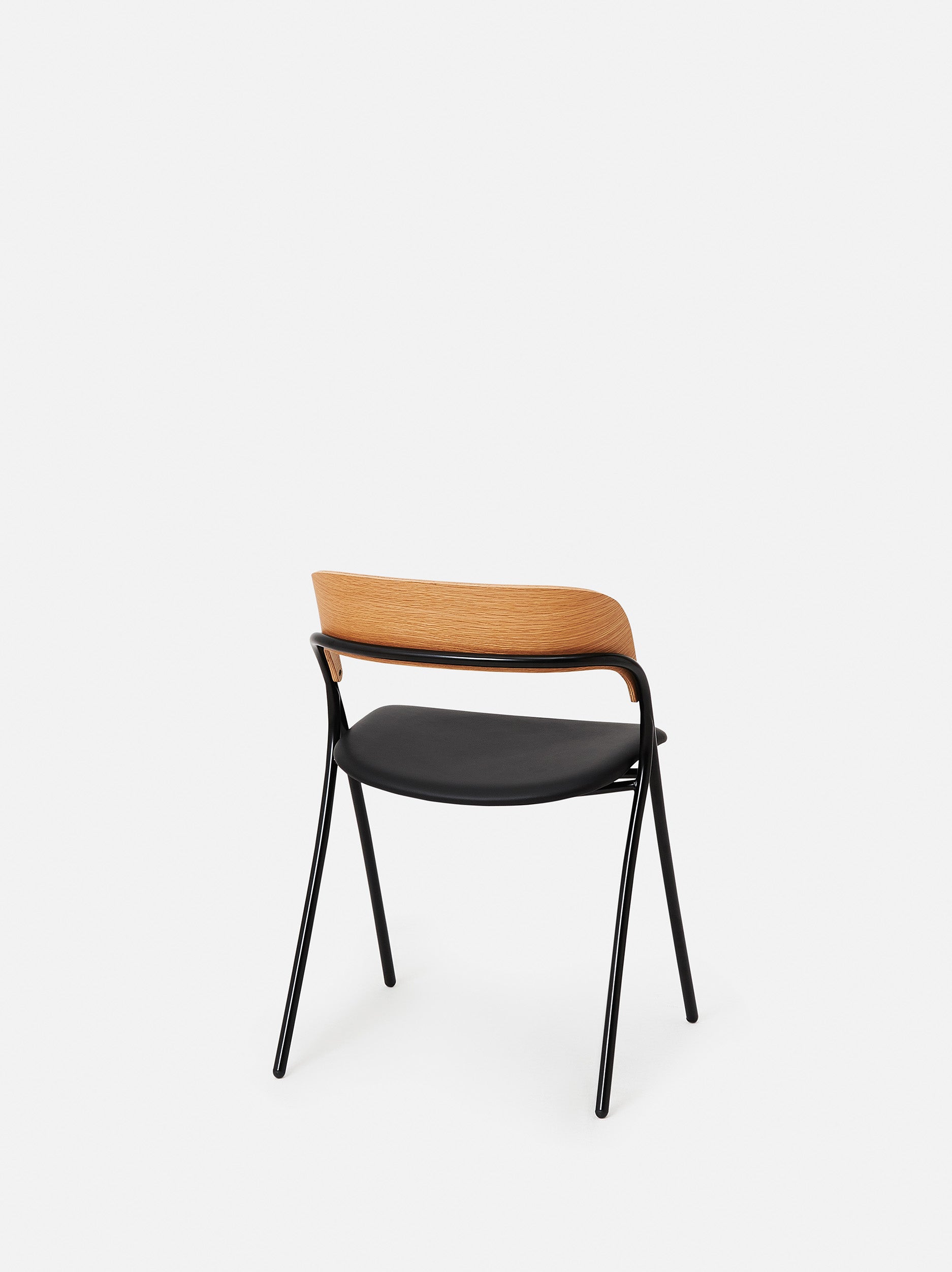 Trace Dining Chair w/Leather Seat Oak/Black / One Size