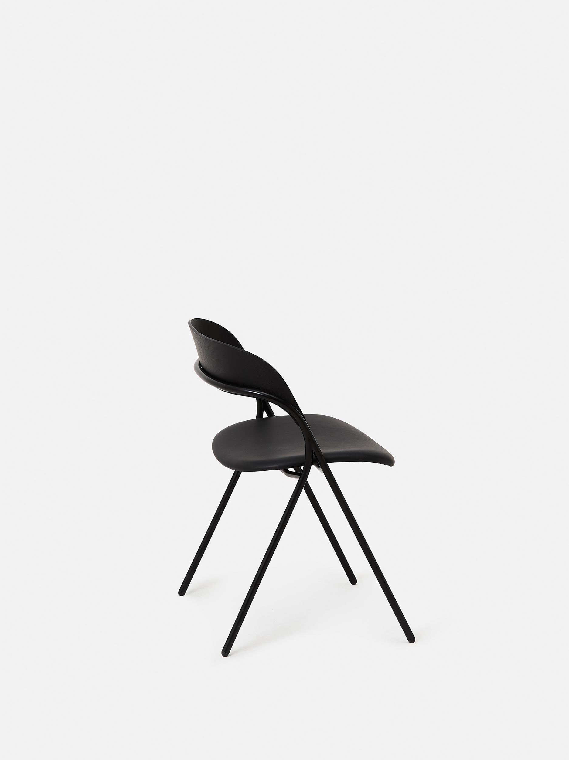 Trace Dining Chair w/ Leather Seat Black / One Size