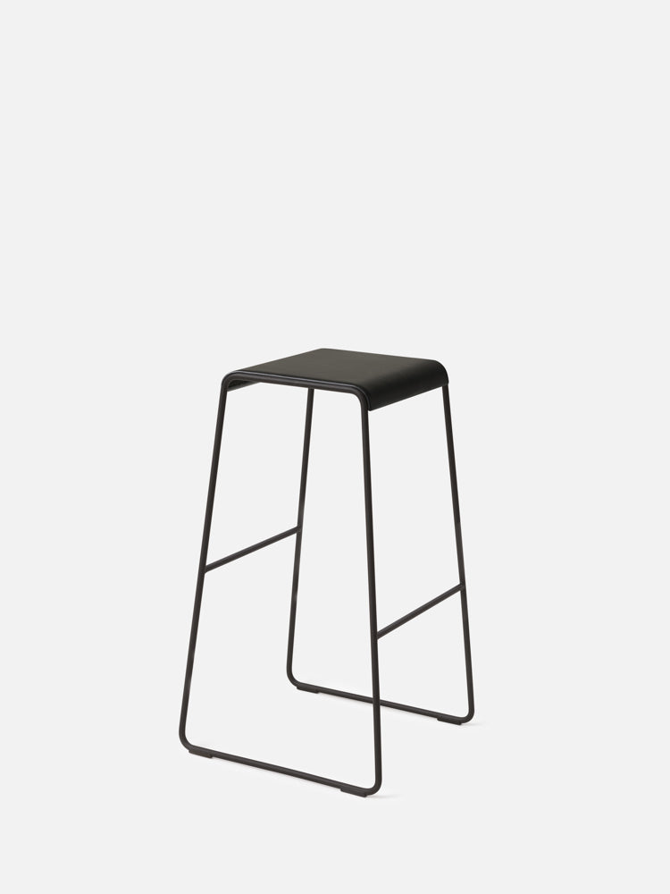 S2 Barstool Black/Black Leather / Large