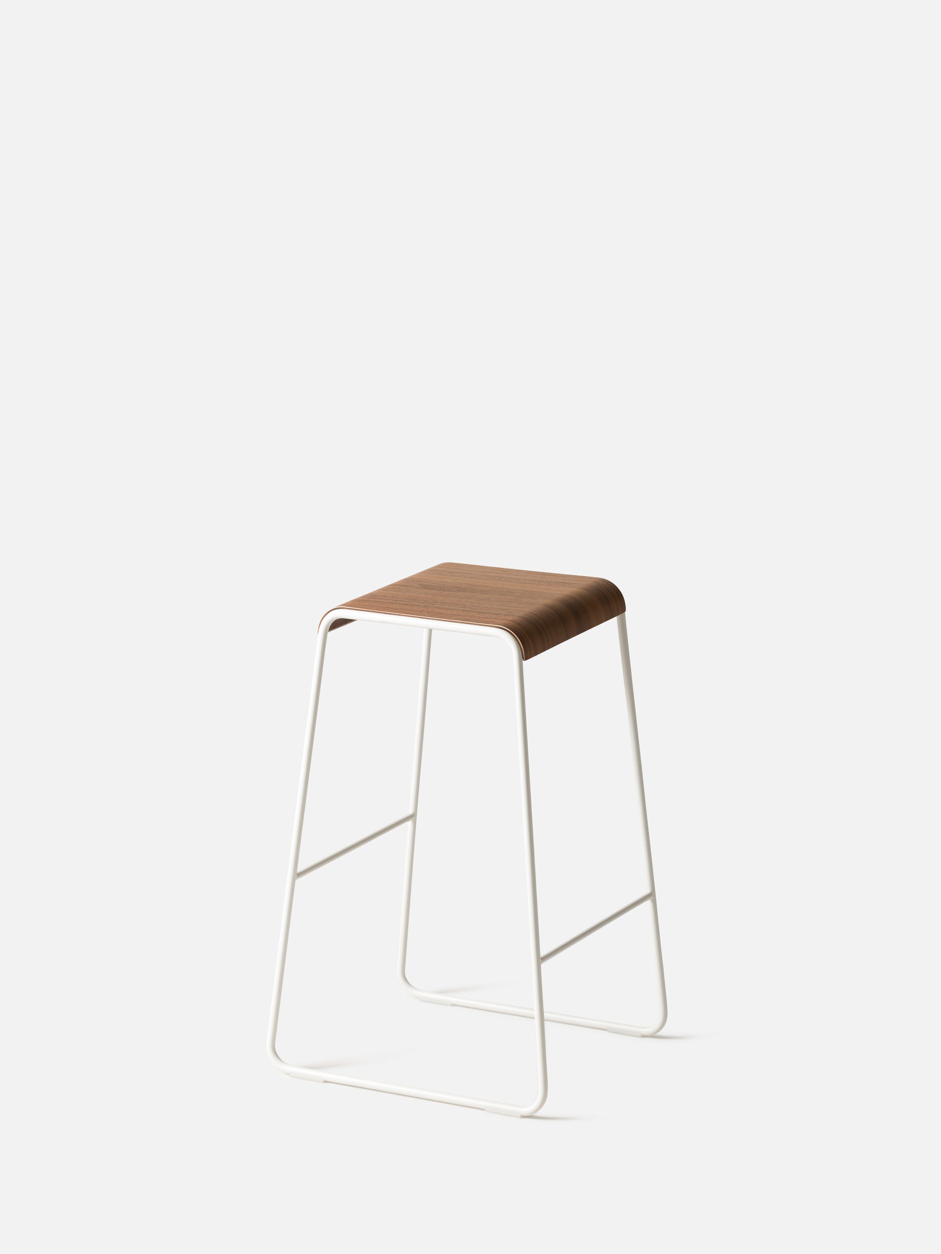 S2 Barstool White/Walnut / Medium